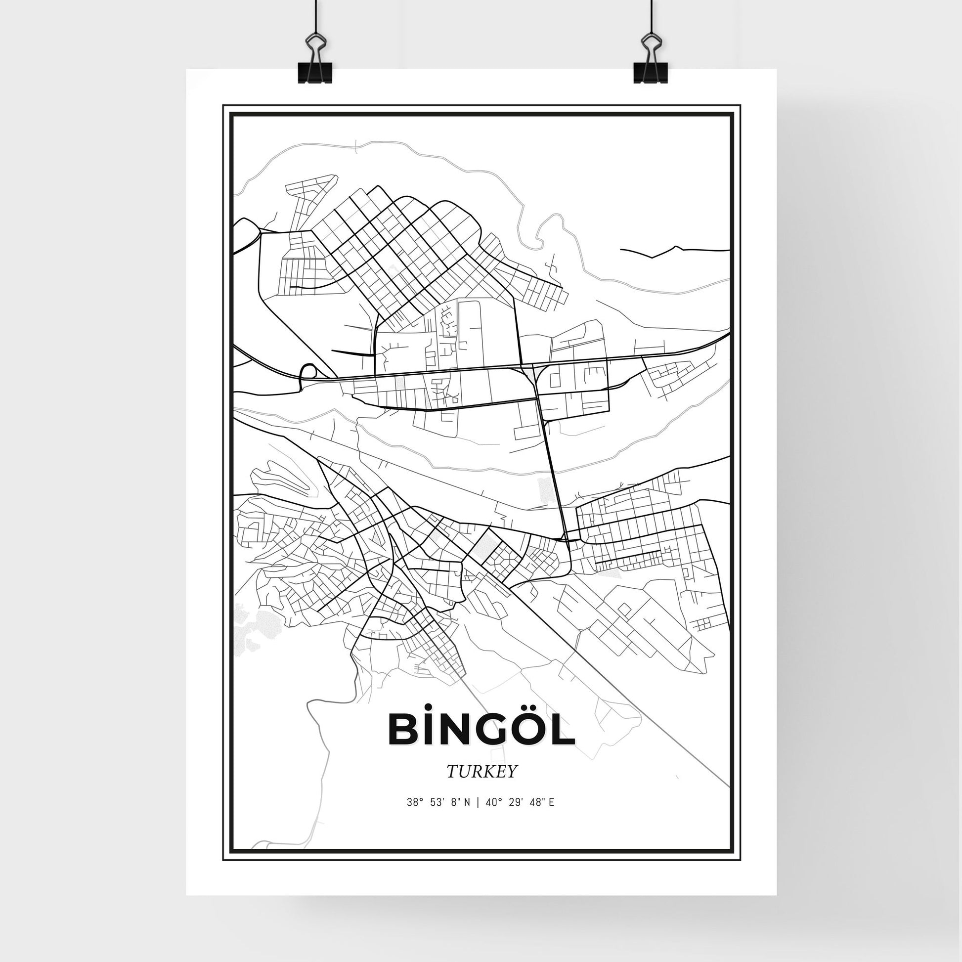 Bingöl Turkey - Premium City Map Poster