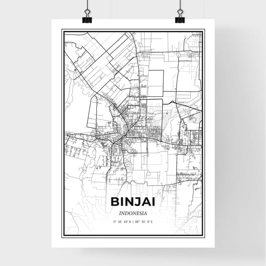 Binjai Indonesia - Premium City Map Poster