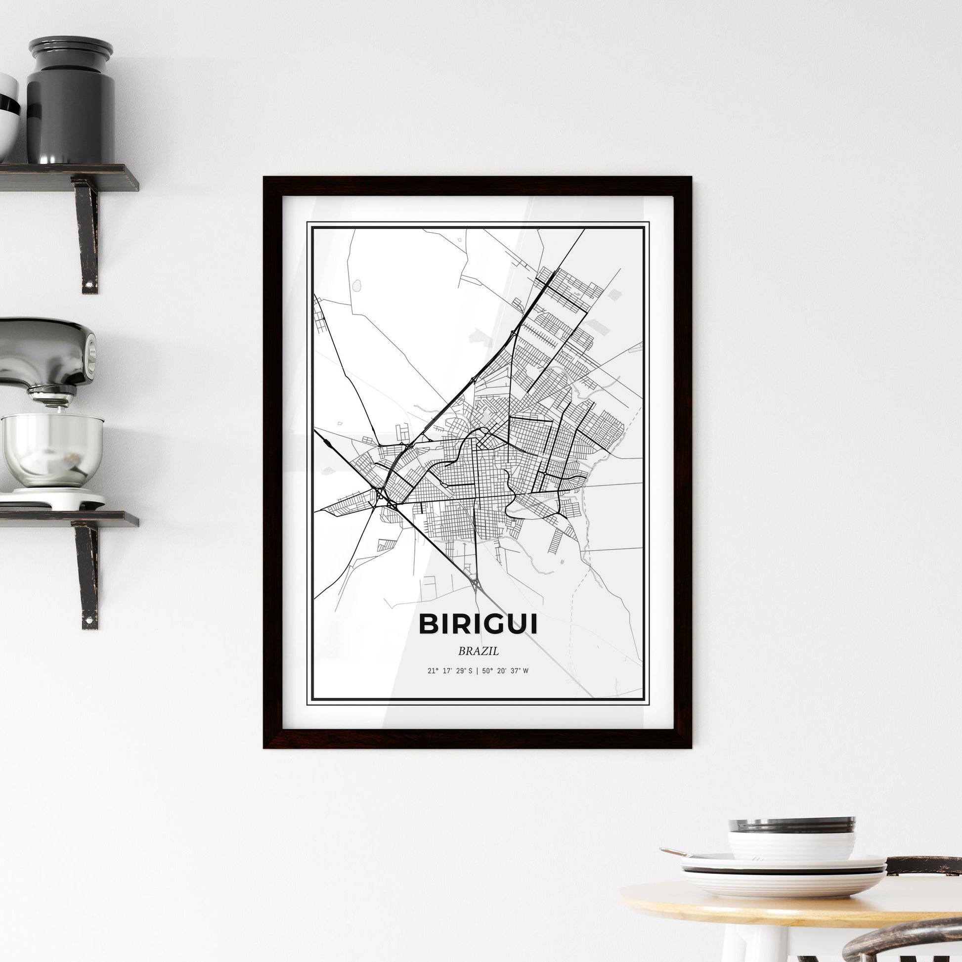 Birigui Brazil - Minimal City Map