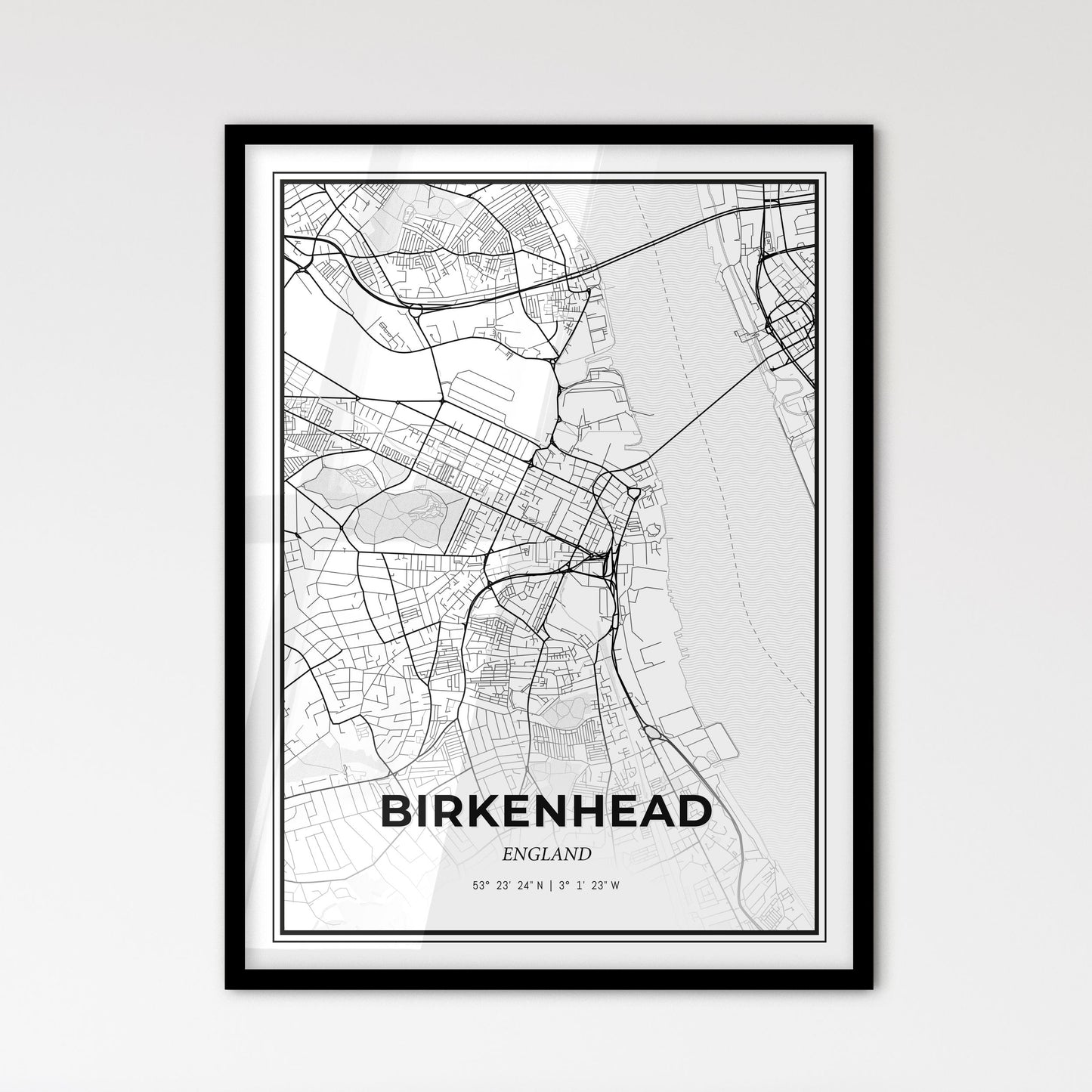 Birkenhead England - Scandinavian Style City Map for Modern Home Decor