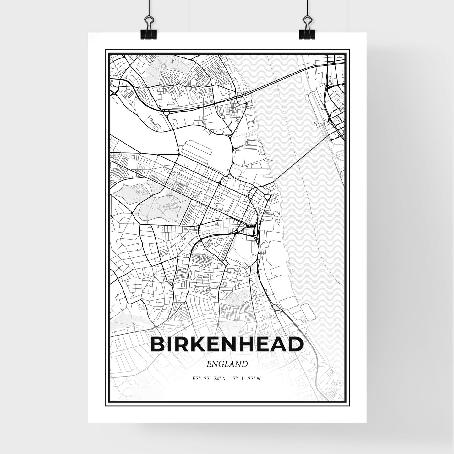 Birkenhead England - Premium City Map Poster