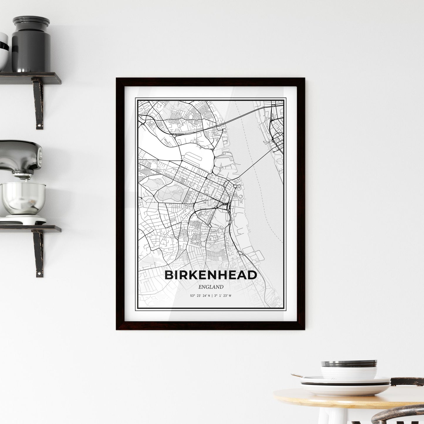 Birkenhead England - Minimal City Map