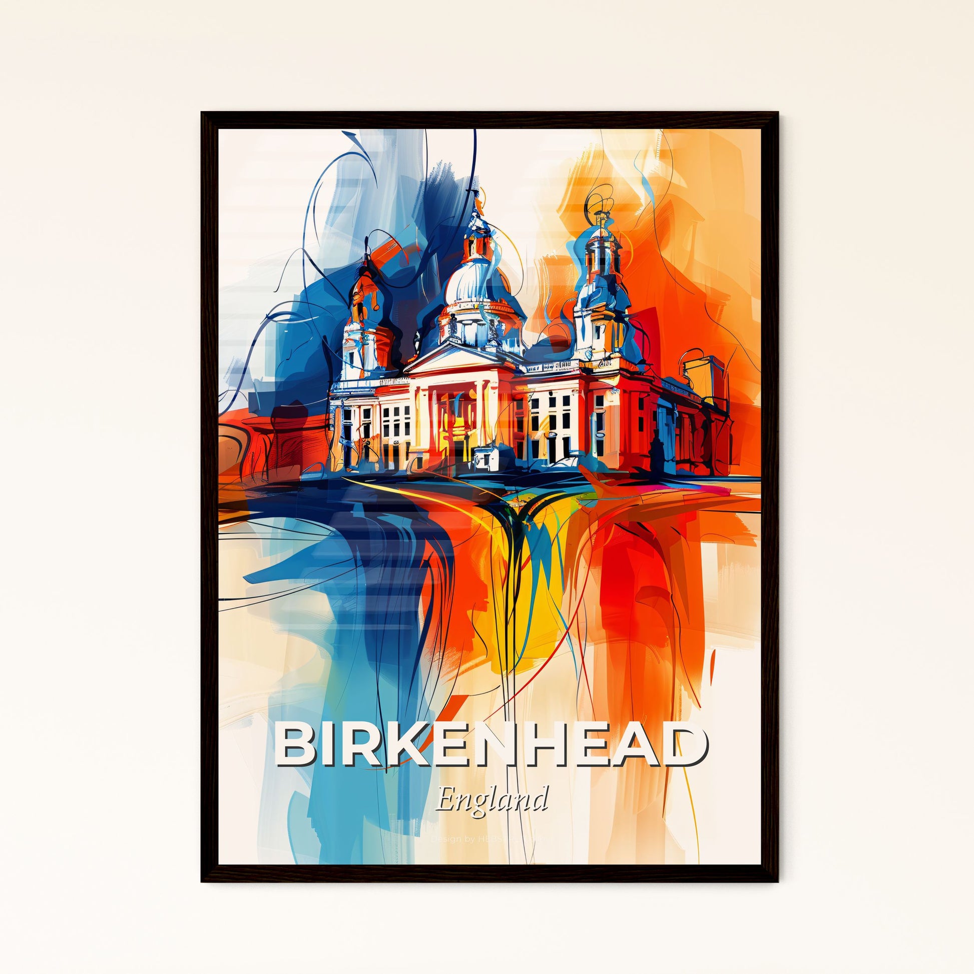 Vibrant Birkenhead, England - A Painting Of A Building