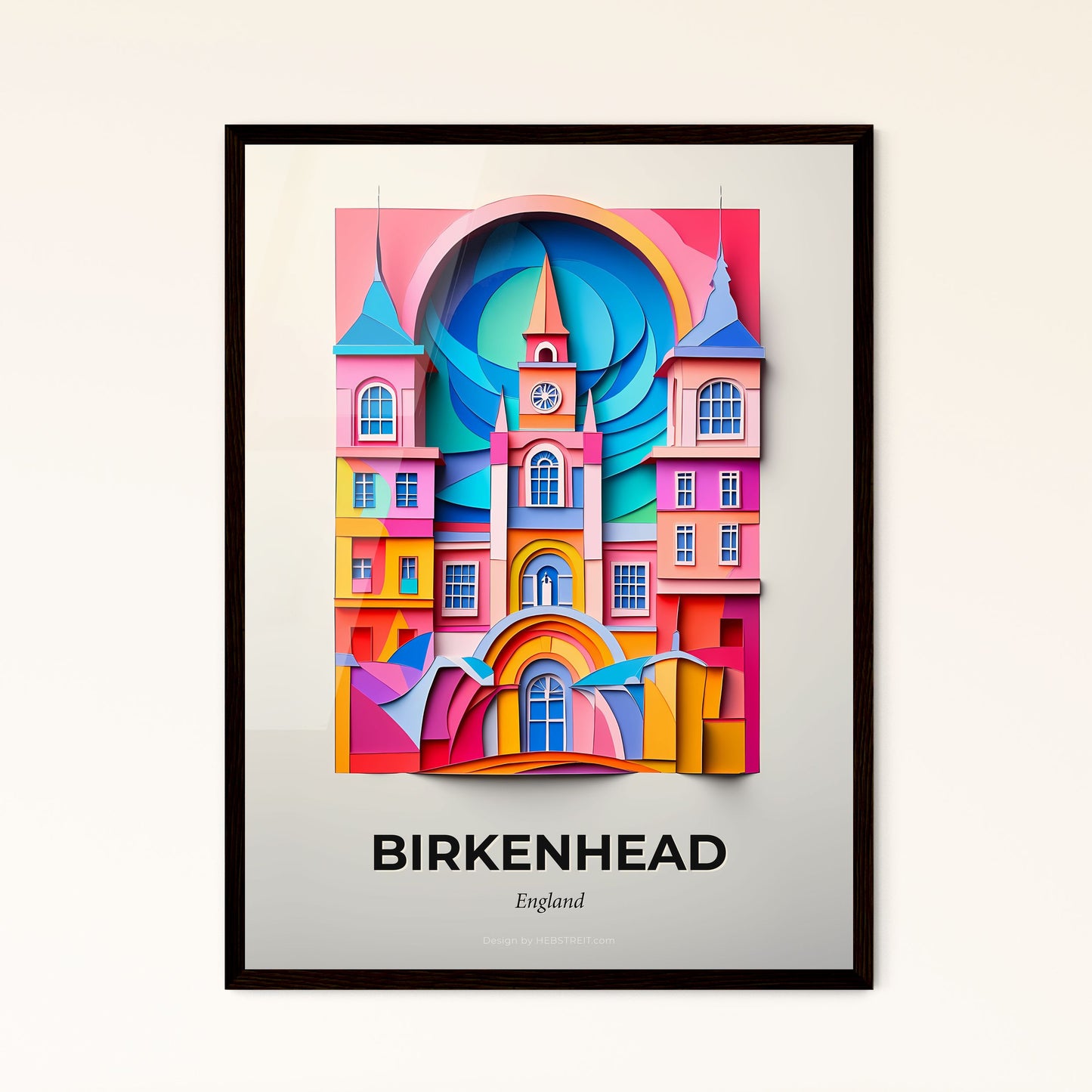 Vivid Birkenhead, England - a colorful building with a clock tower in the middle