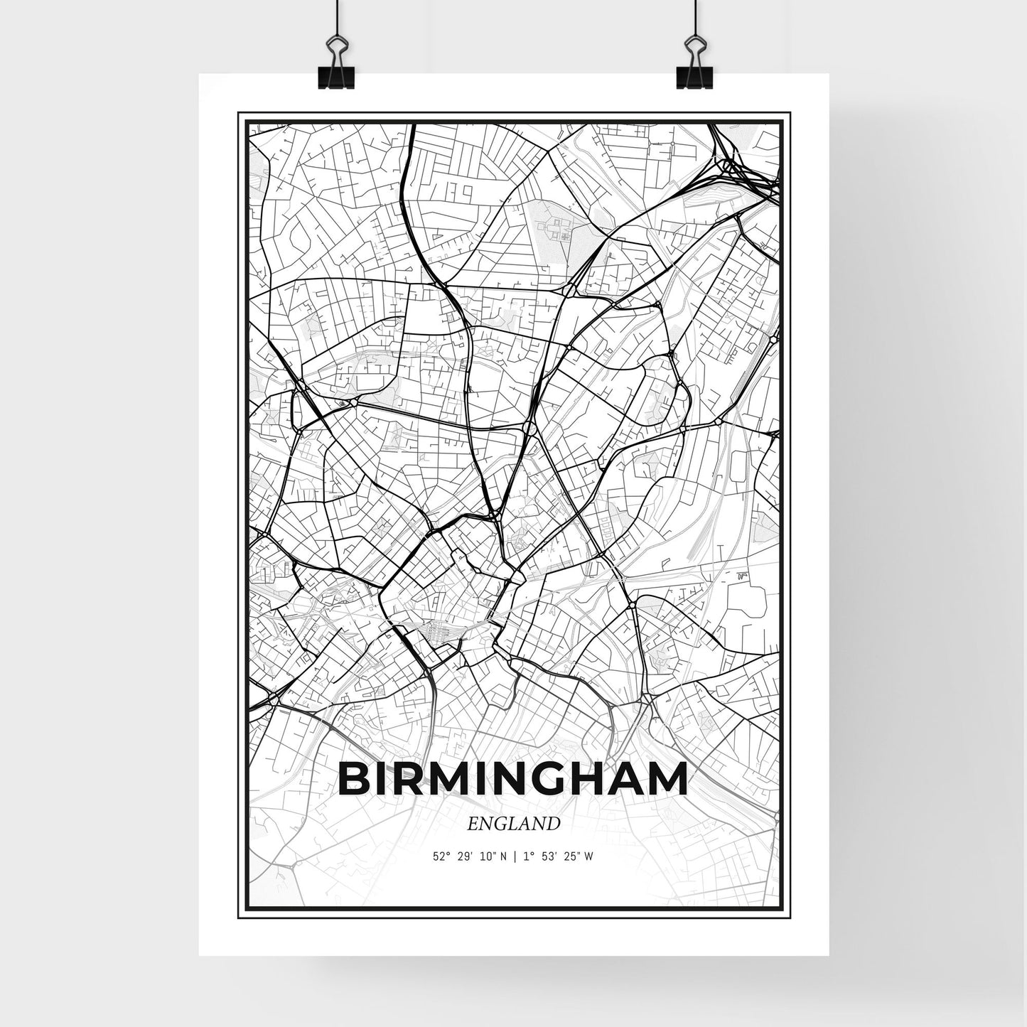 Birmingham England - Premium City Map Poster