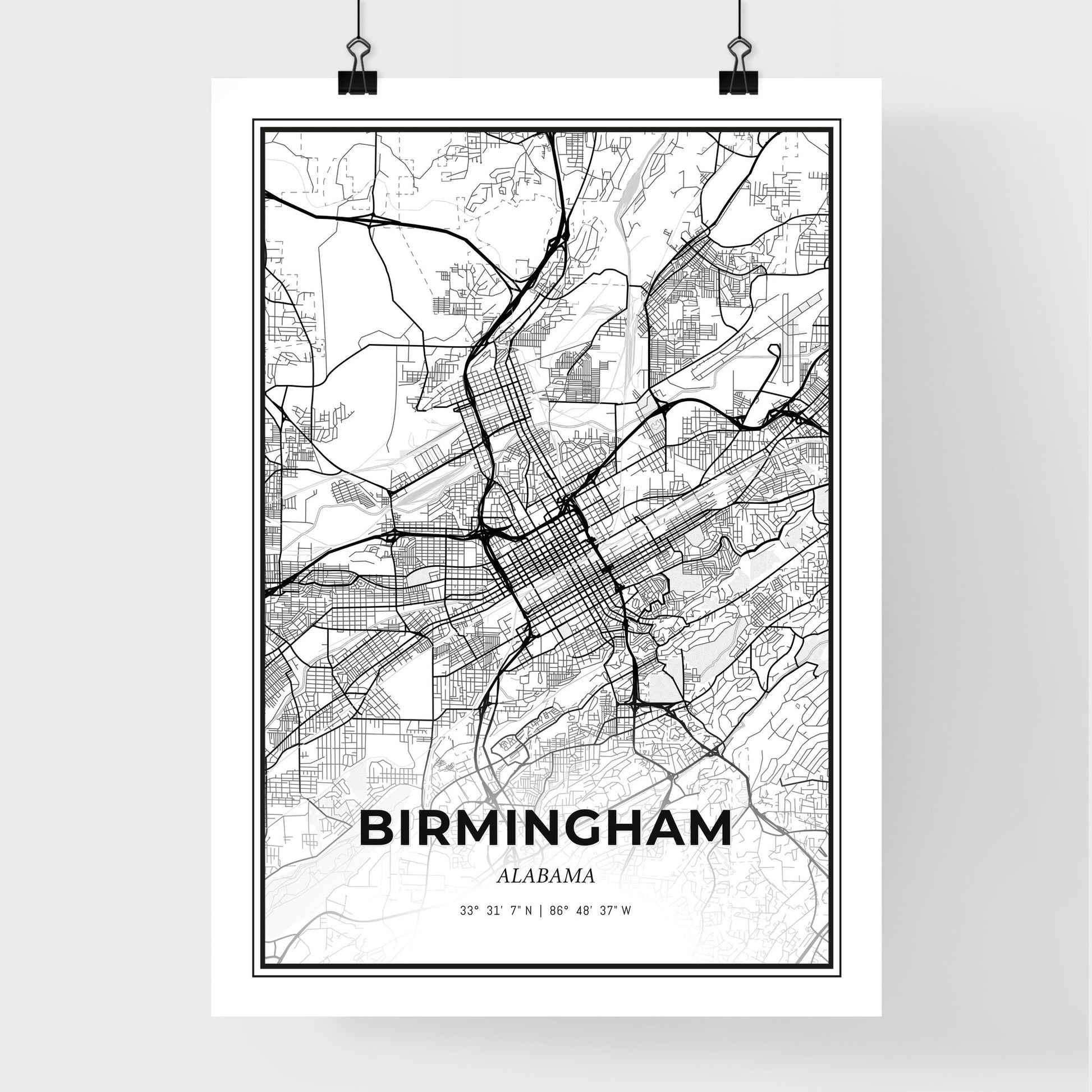 Birmingham Alabama - Premium City Map Poster