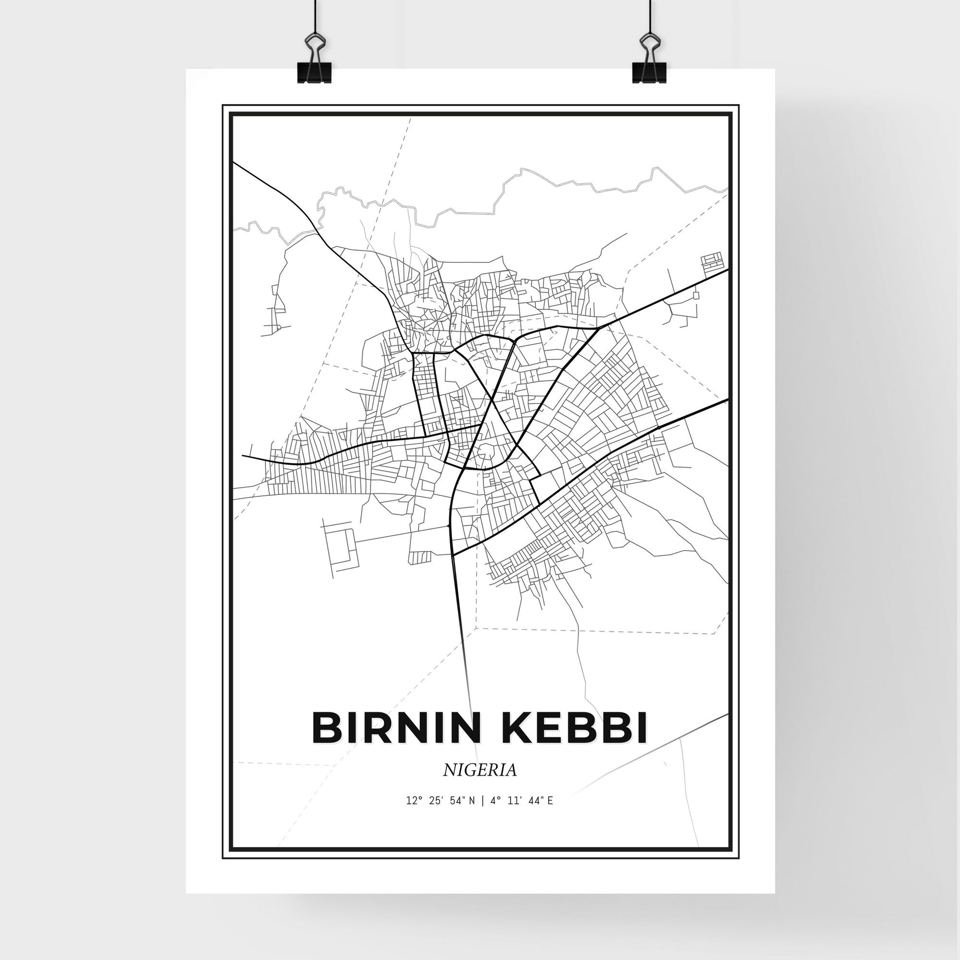 Birnin Kebbi Nigeria - Premium City Map Poster