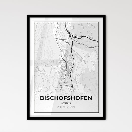 Bischofshofen Austria - Scandinavian Style City Map for Modern Home Decor