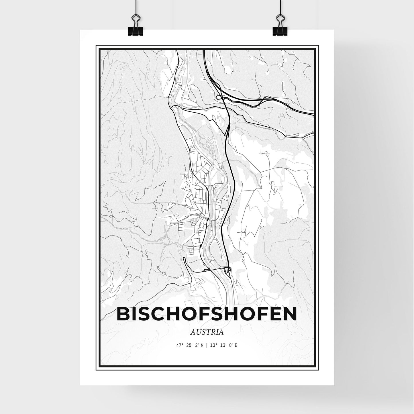 Bischofshofen Austria - Premium City Map Poster