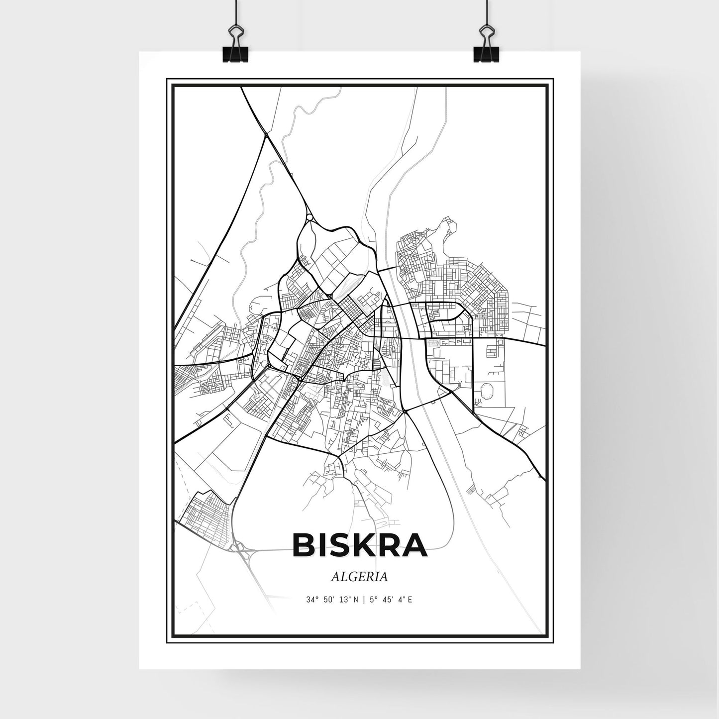 Biskra Algeria - Premium City Map Poster