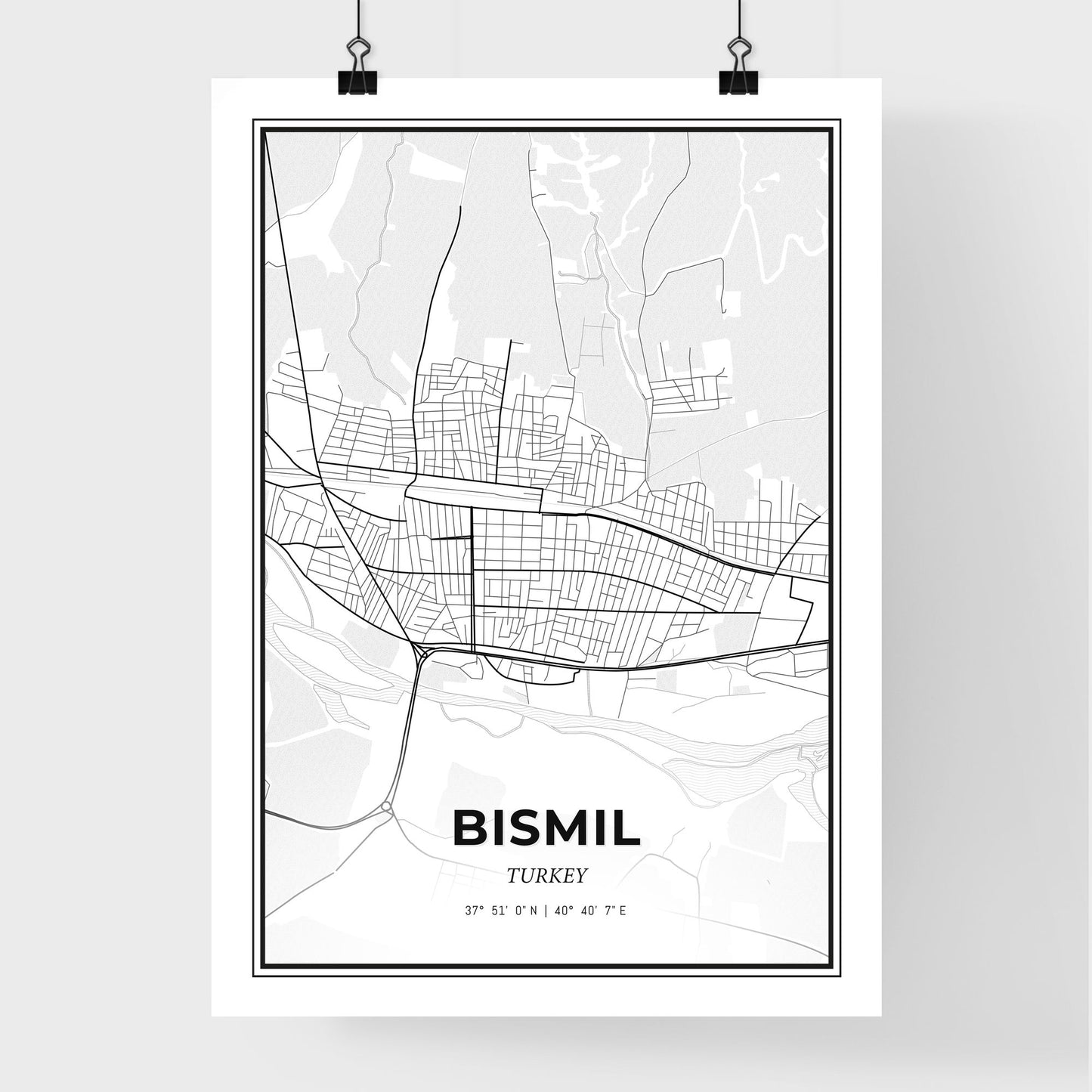 Bismil Turkey - Premium City Map Poster