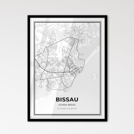 Bissau Guinea Bissau - Scandinavian Style City Map for Modern Home Decor