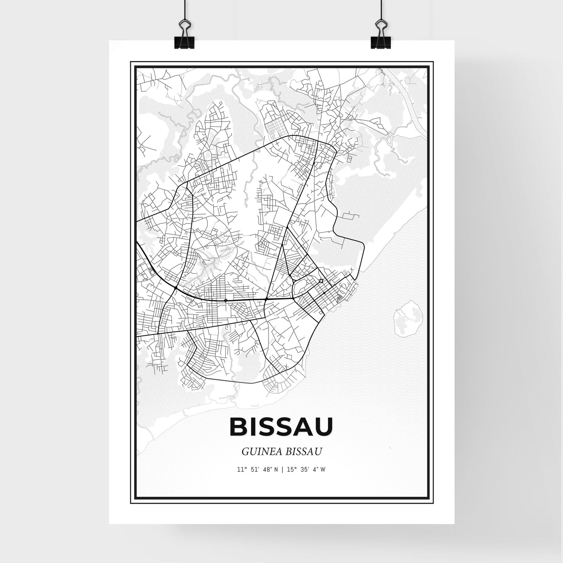 Bissau Guinea Bissau - Premium City Map Poster