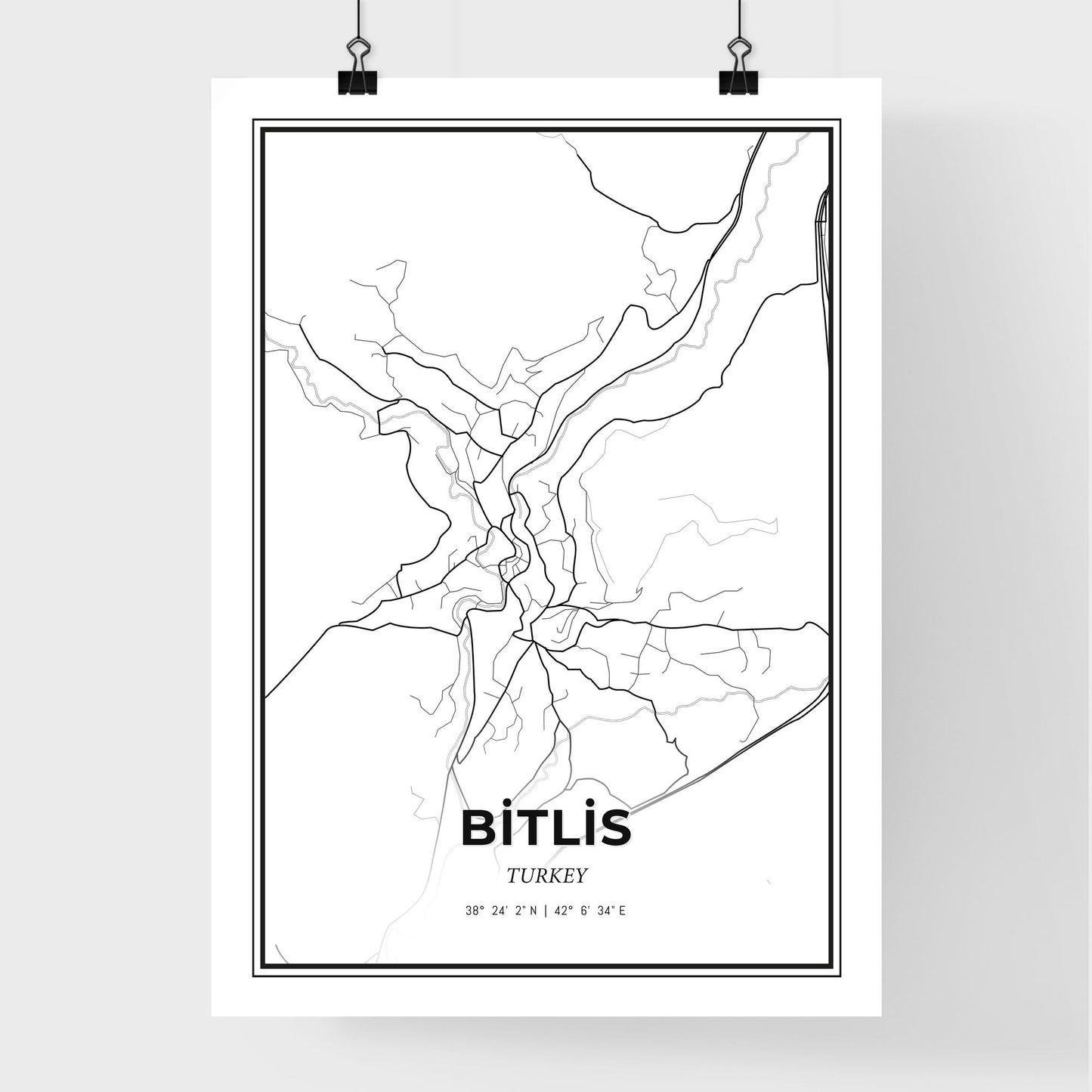 Bitlis Turkey - Premium City Map Poster