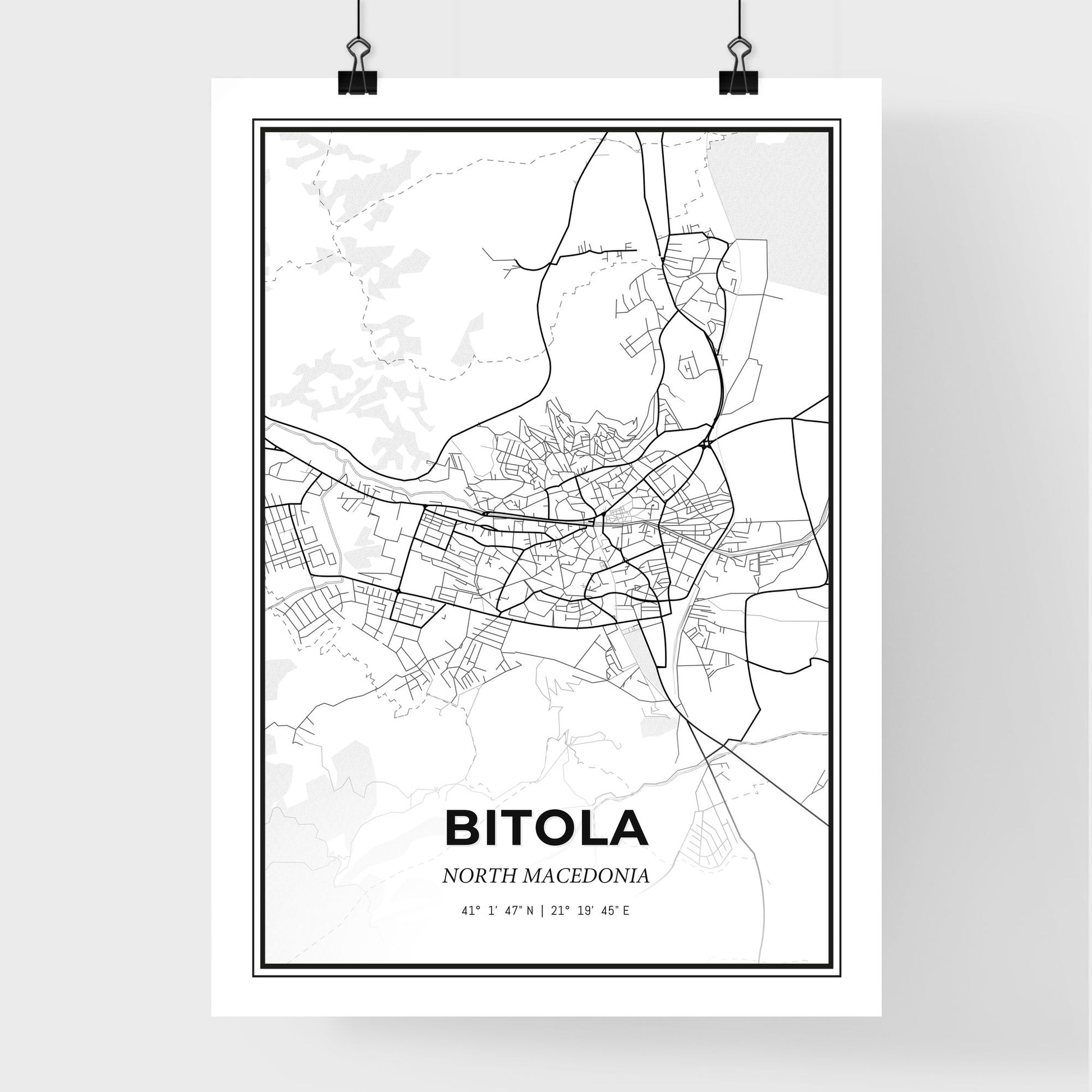 Bitola North Macedonia - Premium City Map Poster