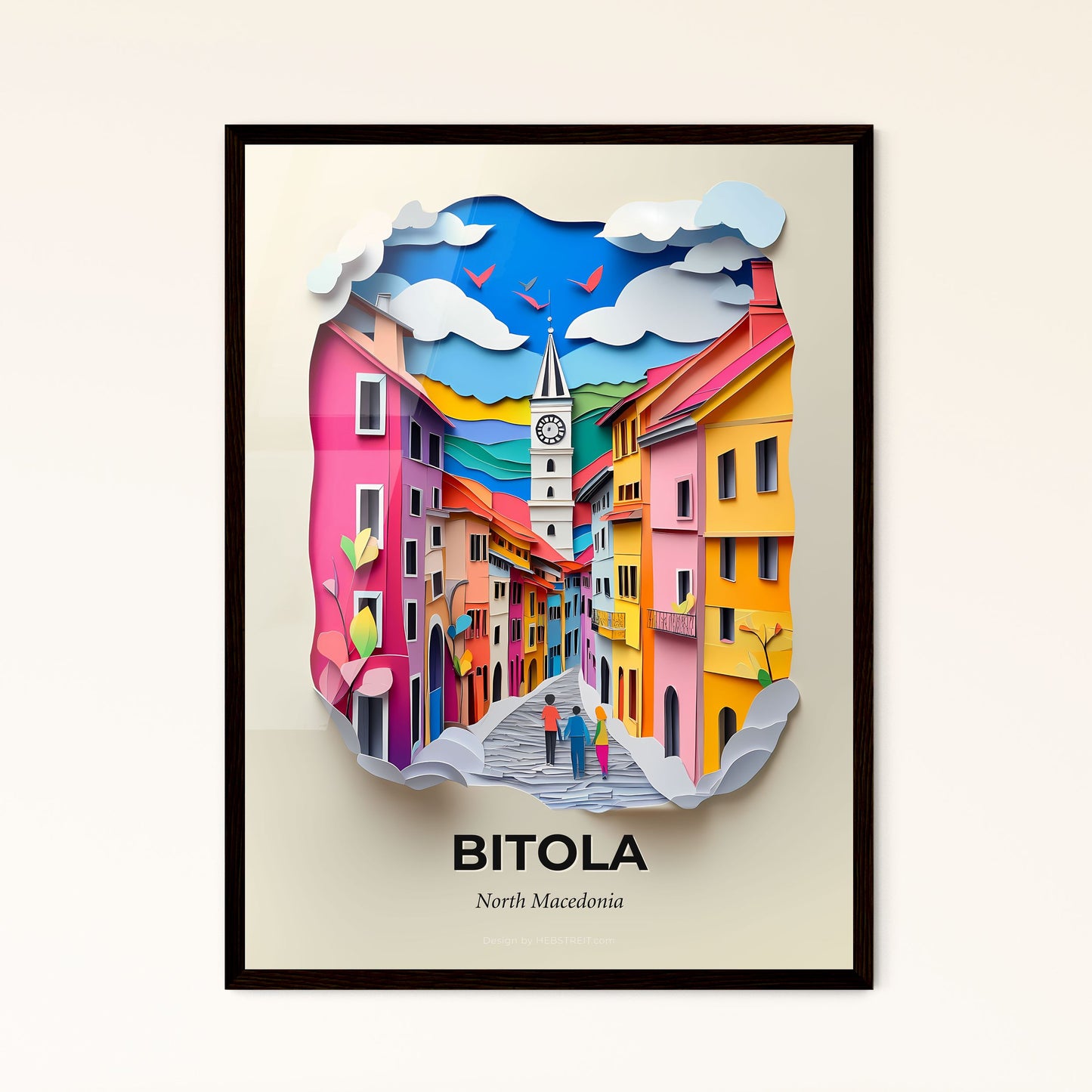 Vivid Bitola, North Macedonia - a paper cut of a couple walking down a street