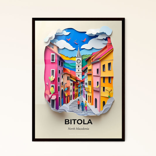 Vivid Bitola, North Macedonia - a paper cut of a couple walking down a street