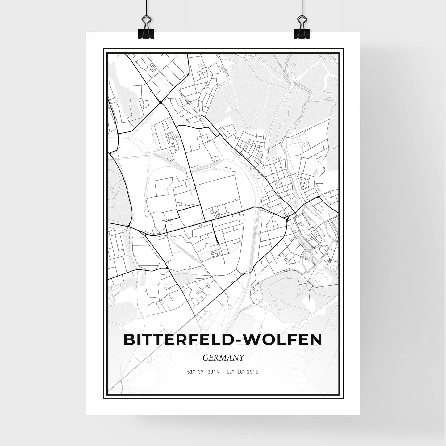 Bitterfeld-Wolfen Germany - Premium City Map Poster