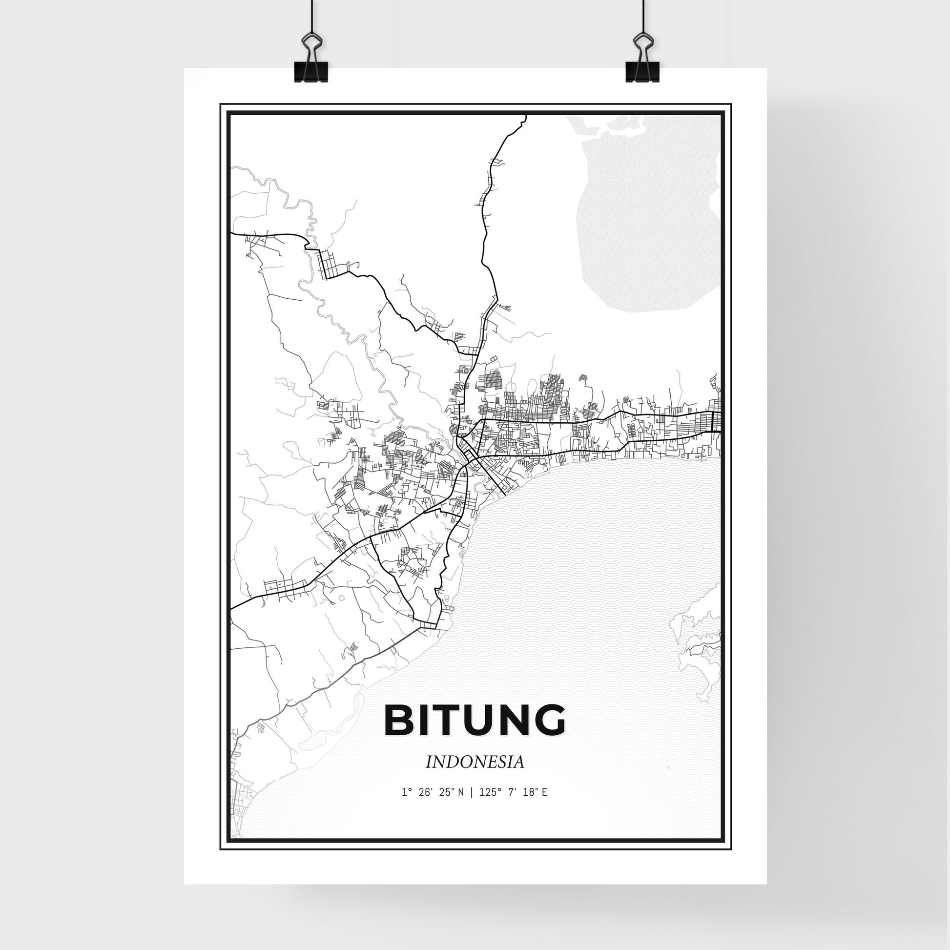 Bitung Indonesia - Premium City Map Poster