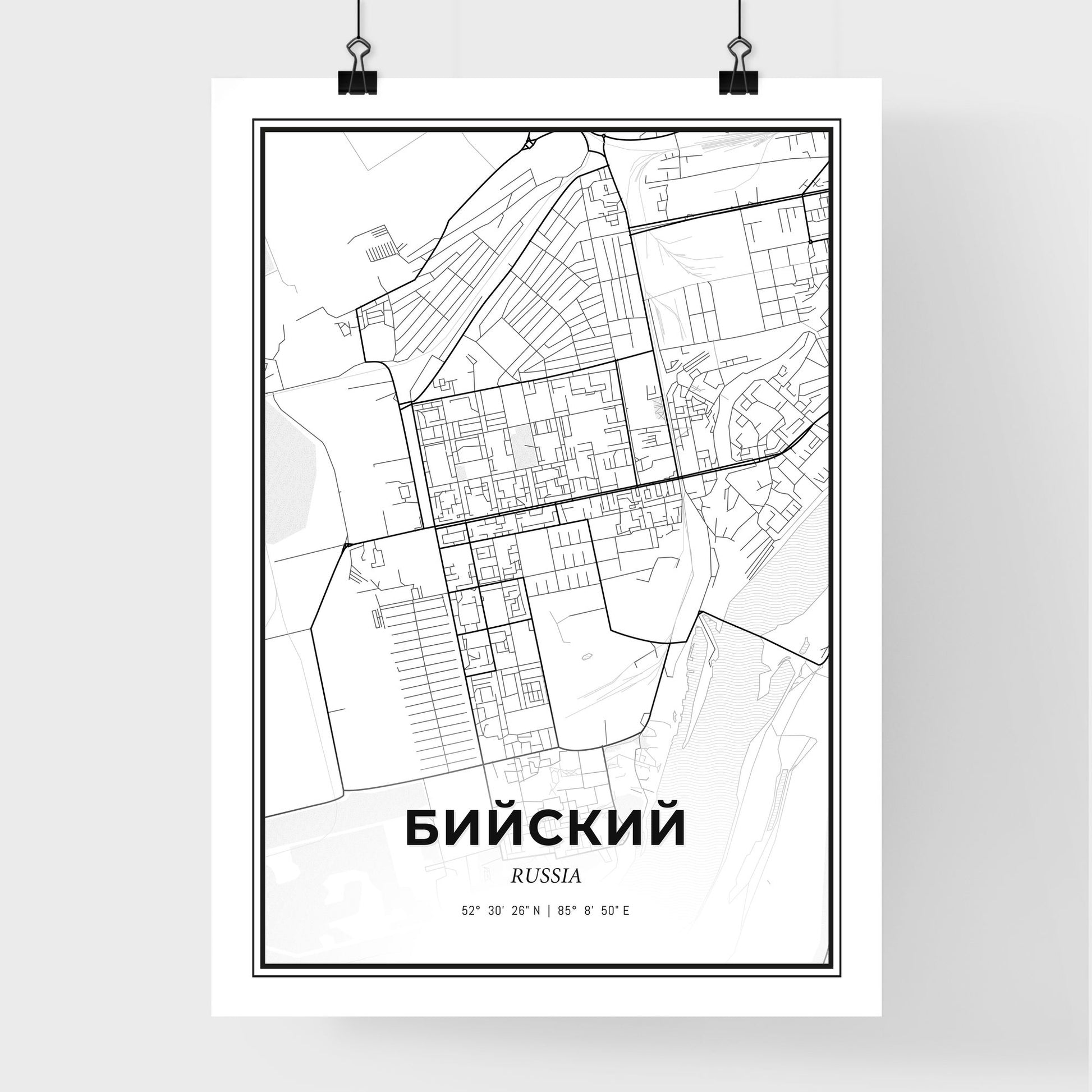 Biysk Russia - Premium City Map Poster