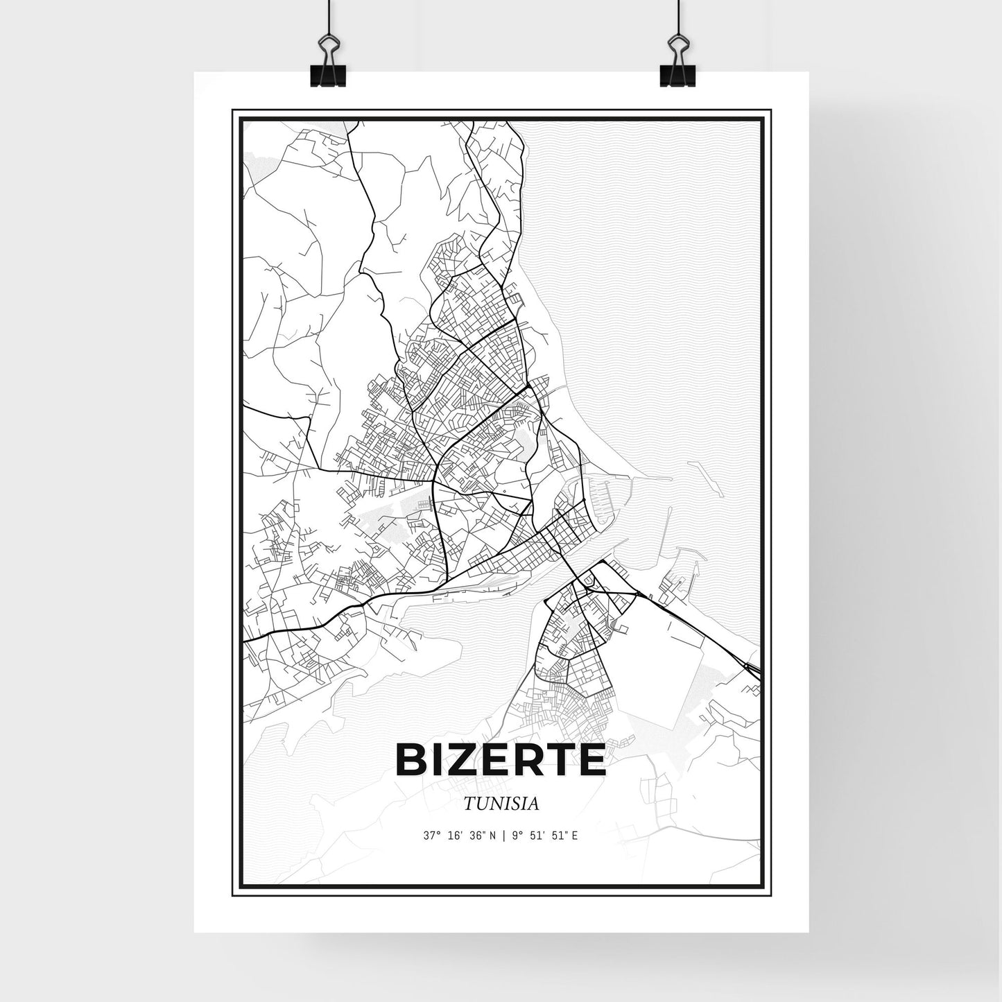 Bizerte Tunisia - Premium City Map Poster