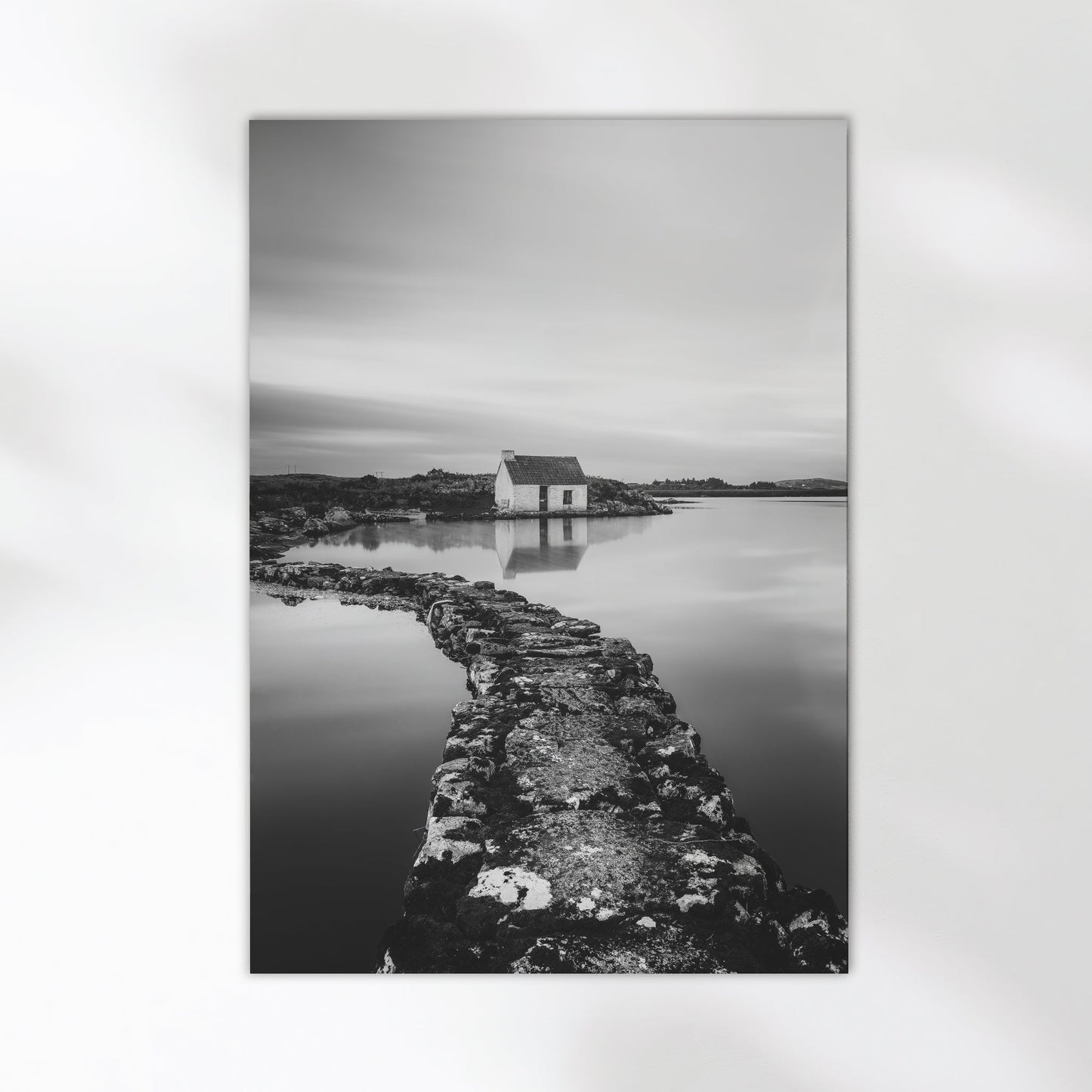 Fisherman’s Bothy, Connemara – Black and White Ireland Wall Art Print