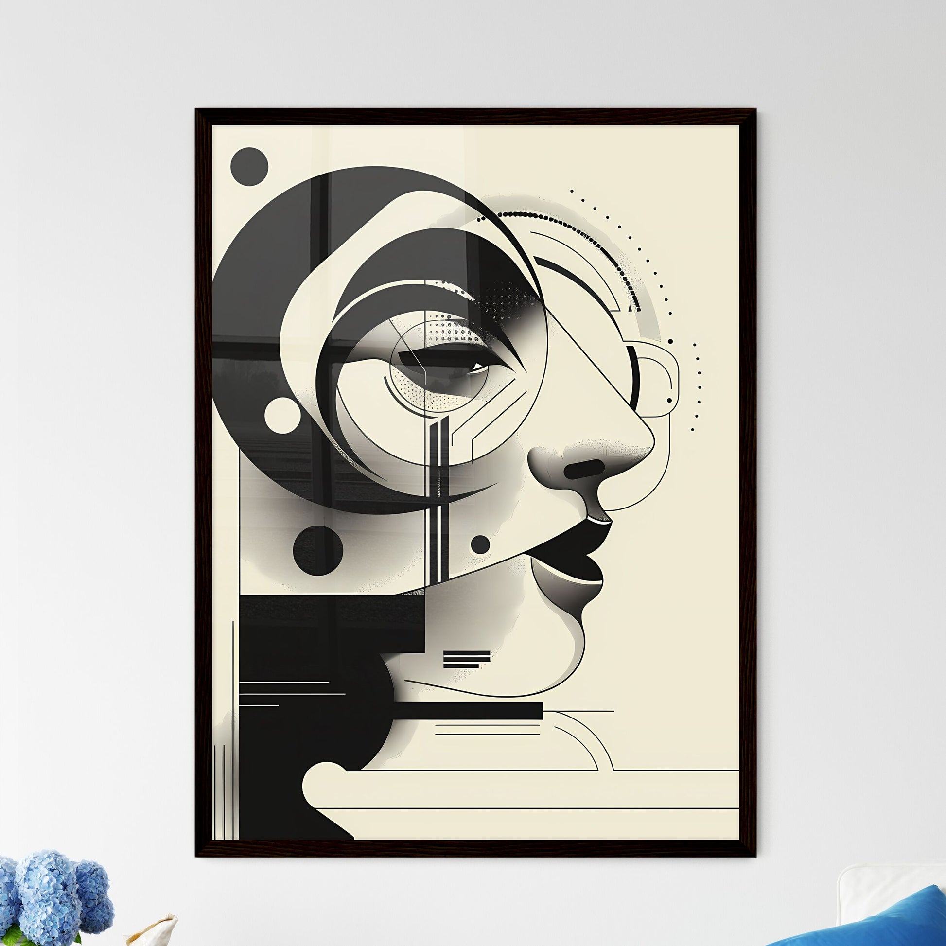 Bauhaus-inspired Abstract Artwork - Vibrant  - Framed Art Print
