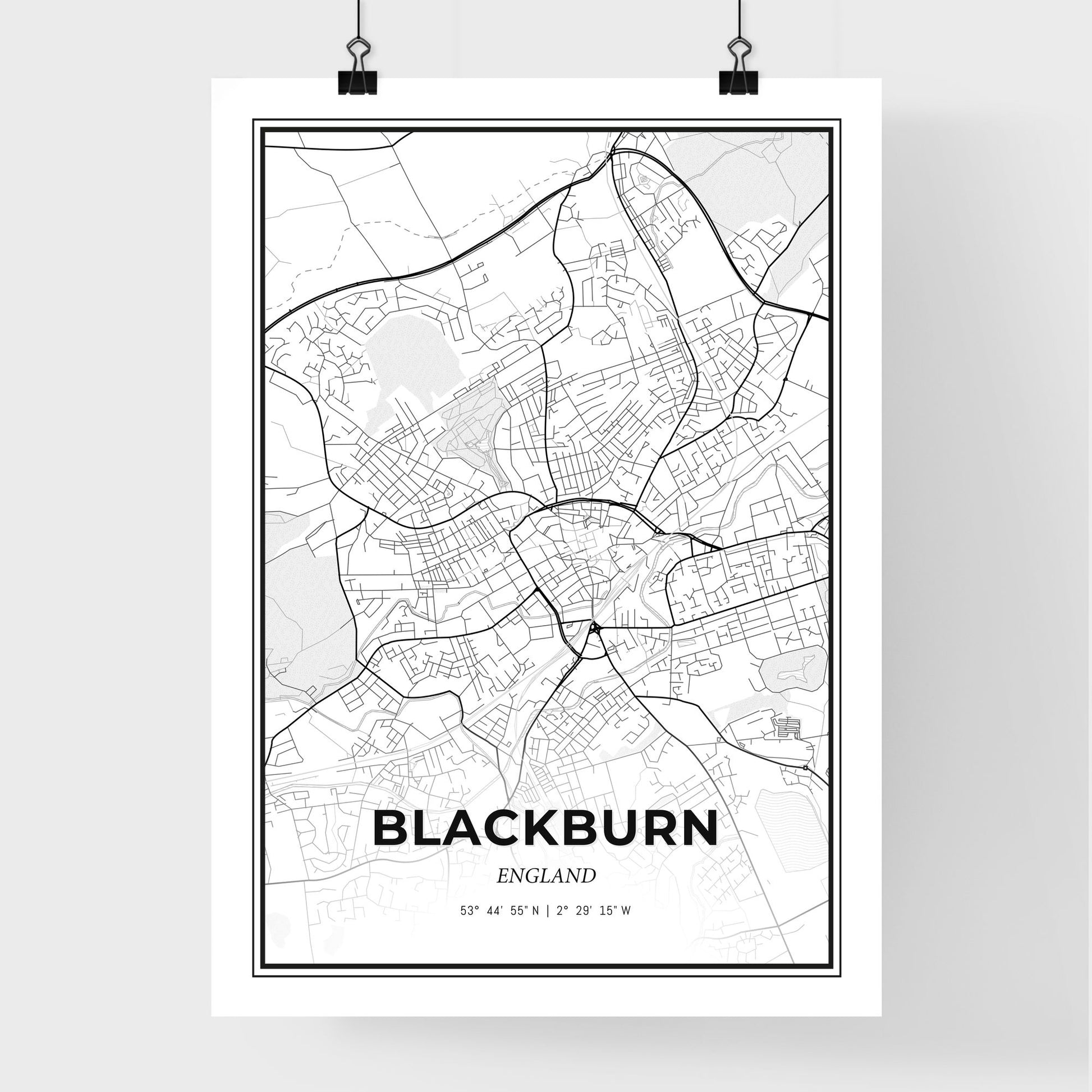 Blackburn England - Premium City Map Poster