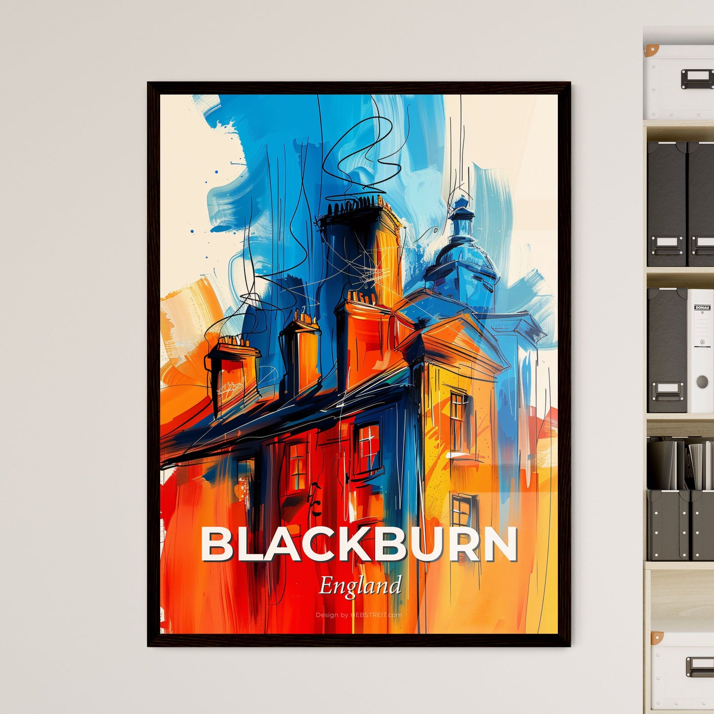 Vibrant Blackburn, England - A Painting Of A Building