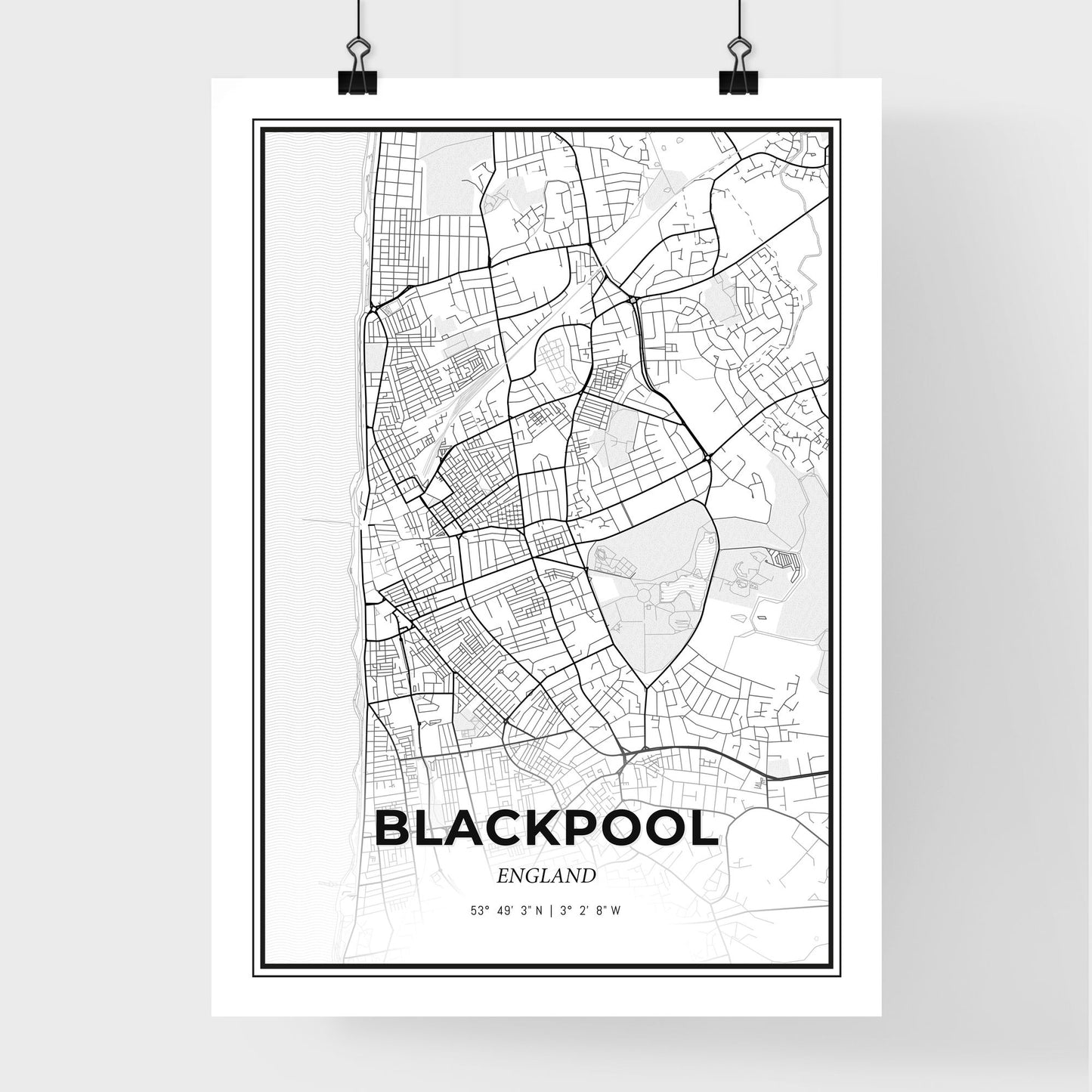 Blackpool England - Premium City Map Poster