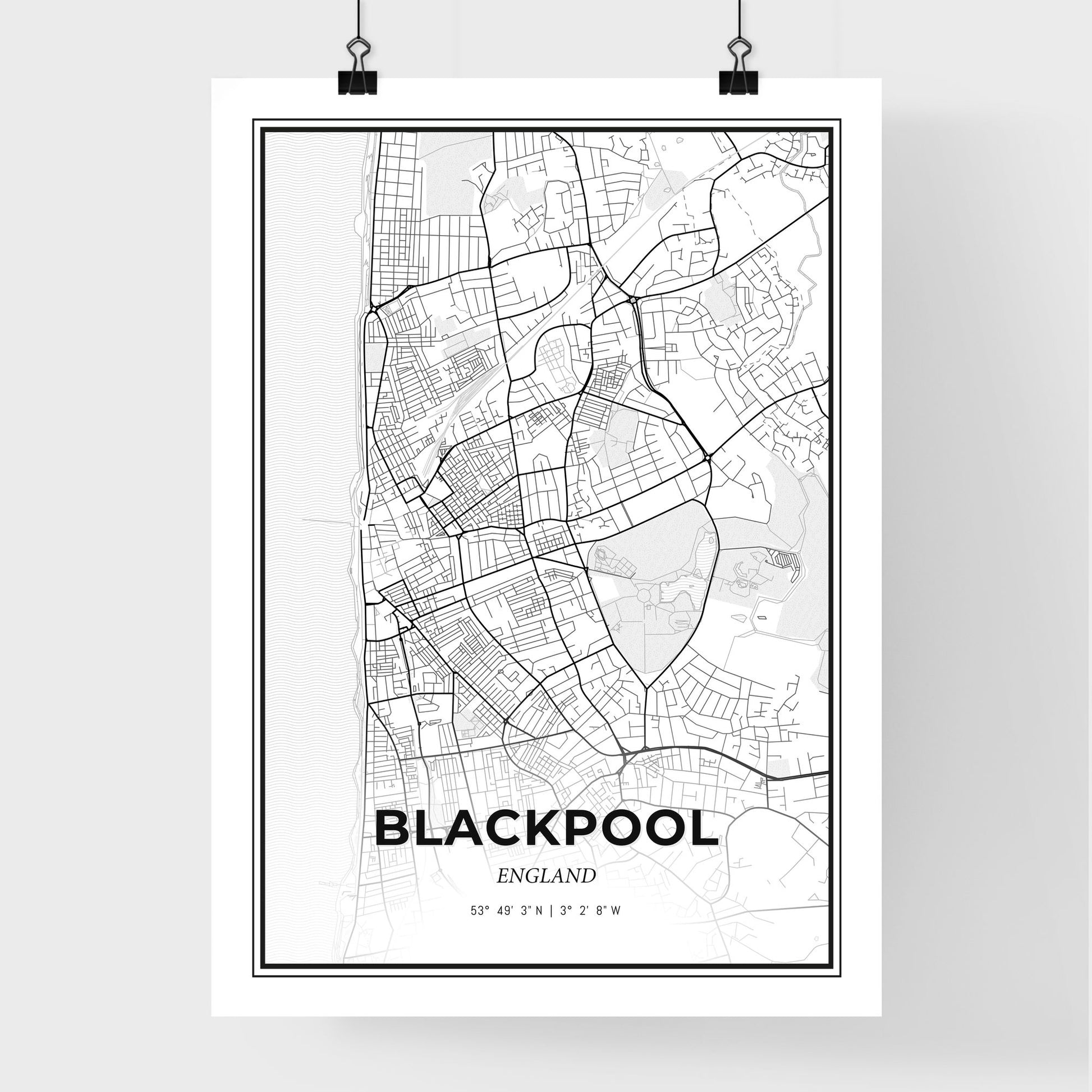 Blackpool England - Premium City Map Poster