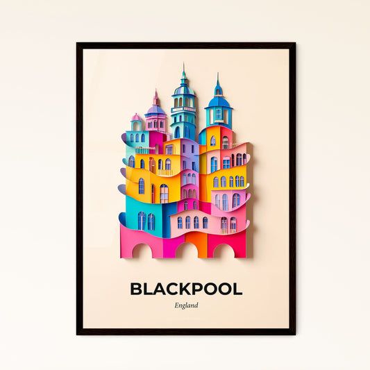 Vivid Blackpool, England - a colorful city with a clock on the top of it