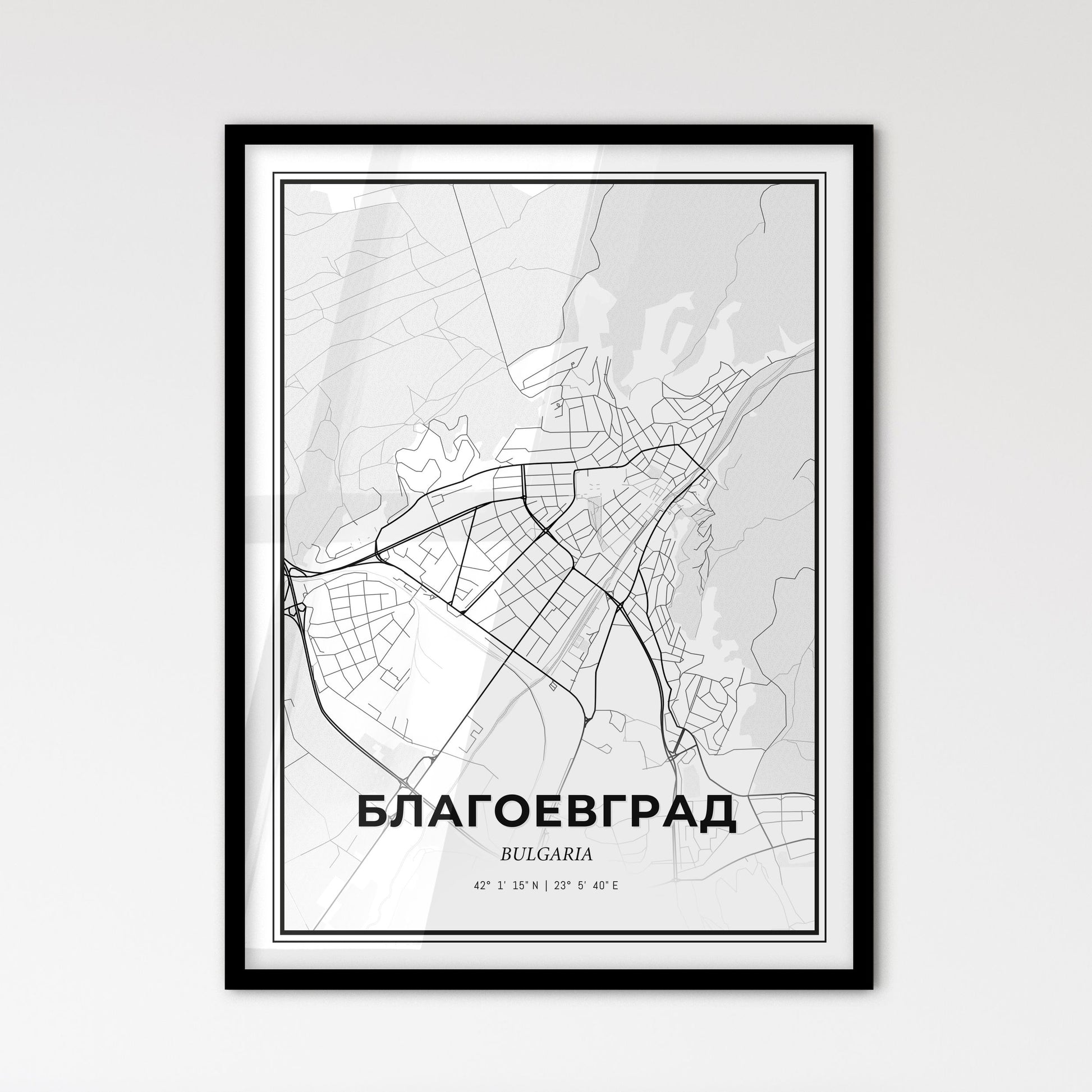 Blagoevgrad Bulgaria - Scandinavian Style City Map for Modern Home Decor