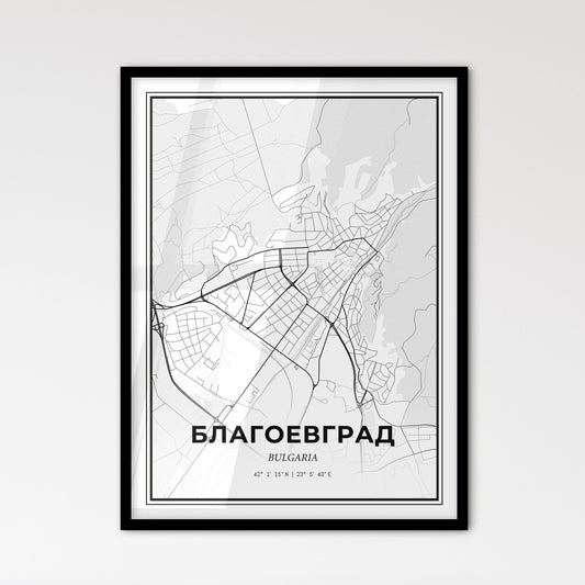 Blagoevgrad Bulgaria - Scandinavian Style City Map for Modern Home Decor