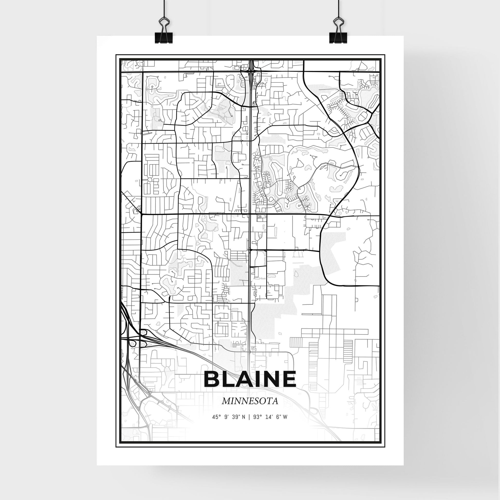 Blaine Minnesota - Premium City Map Poster