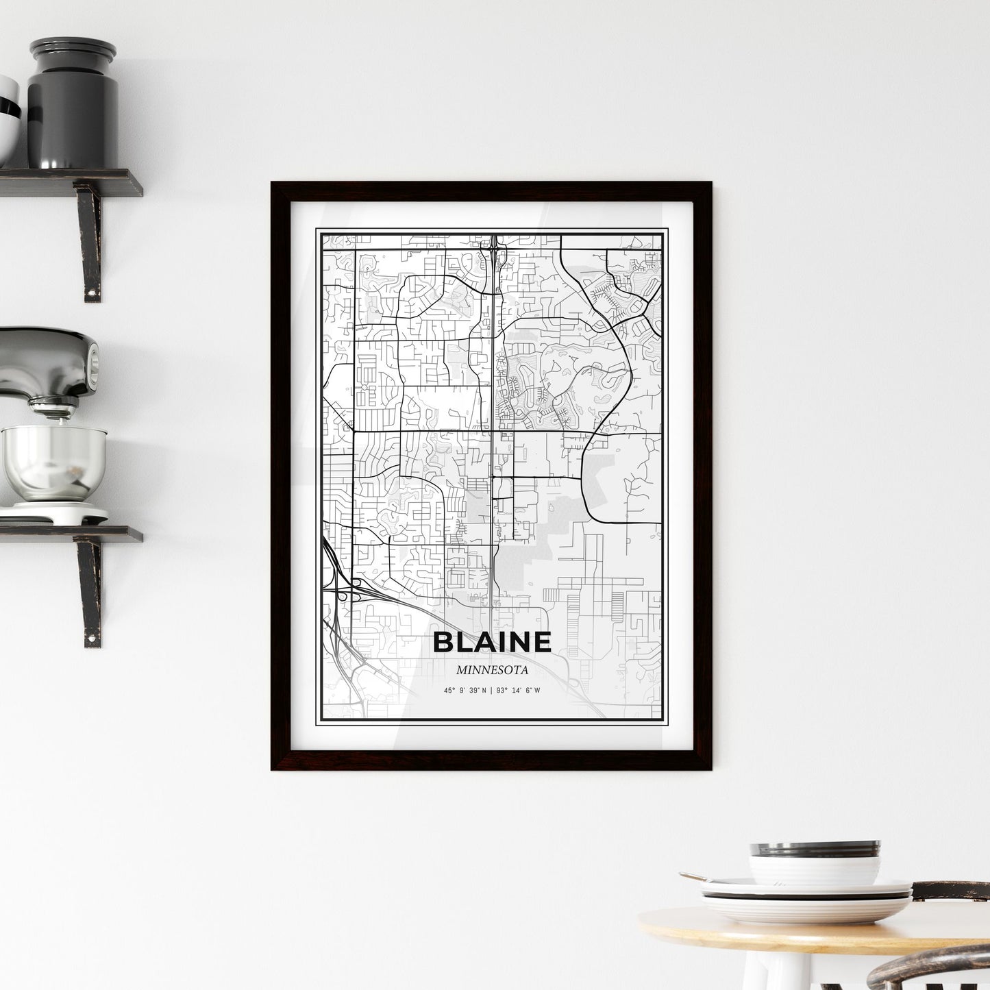 Blaine Minnesota - Minimal City Map