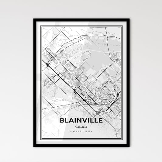 Blainville Canada - Scandinavian Style City Map for Modern Home Decor