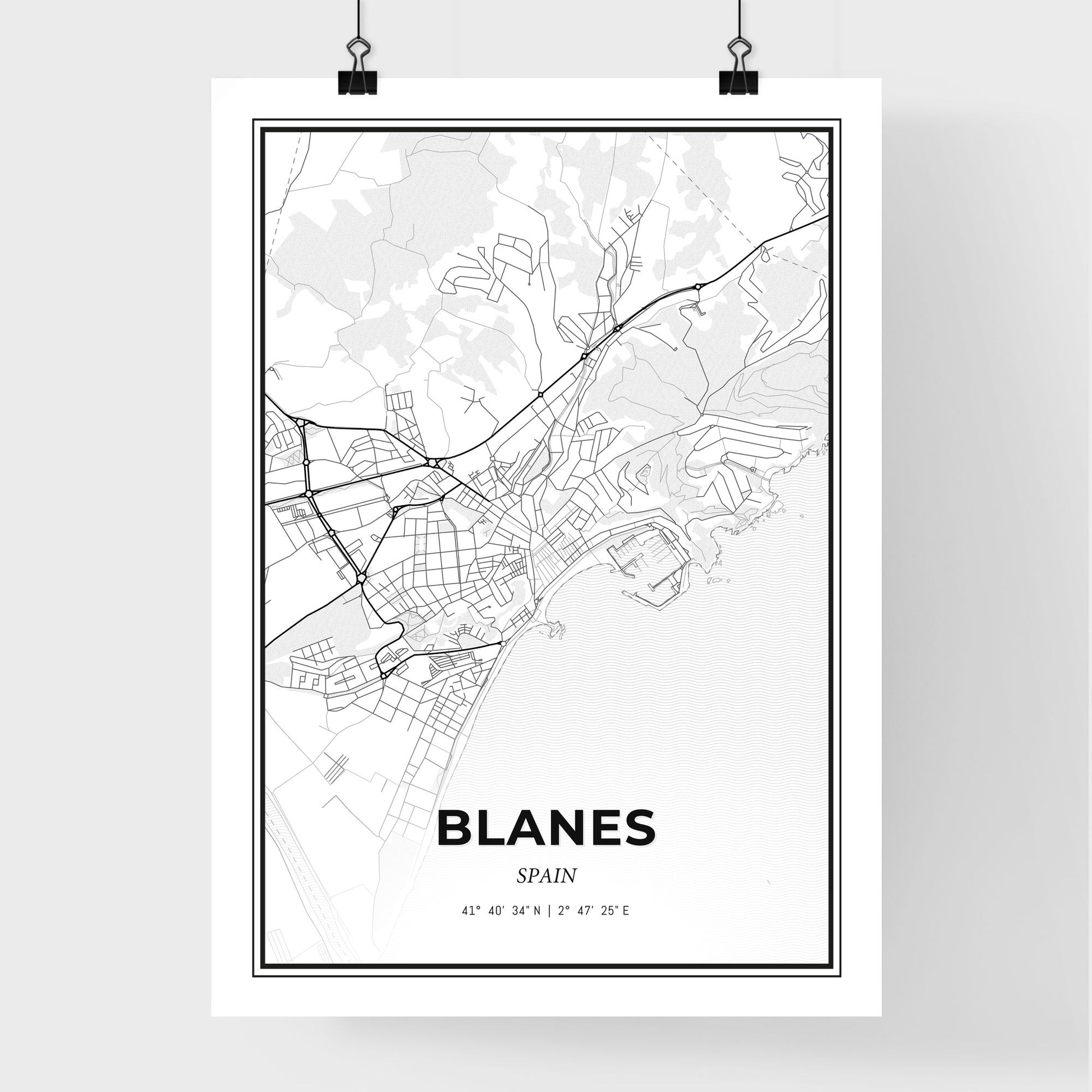 Blanes Spain - Premium City Map Poster