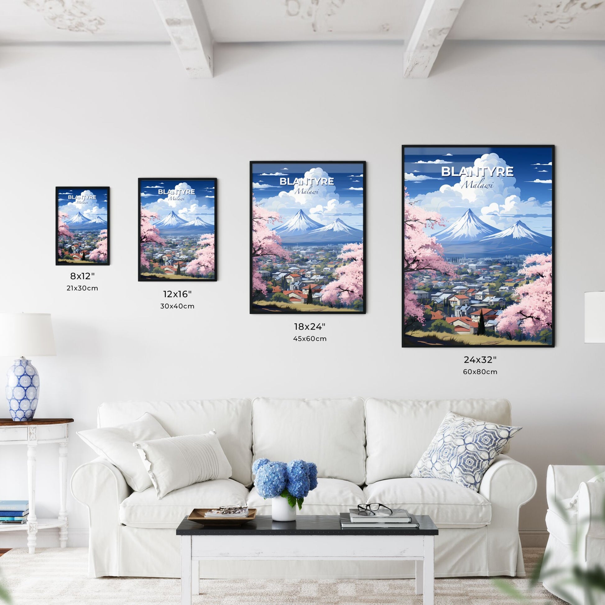 Vibrant Landscape Painting Featuring Mount Fuji in Blantyre Malawi Skyline Default Title