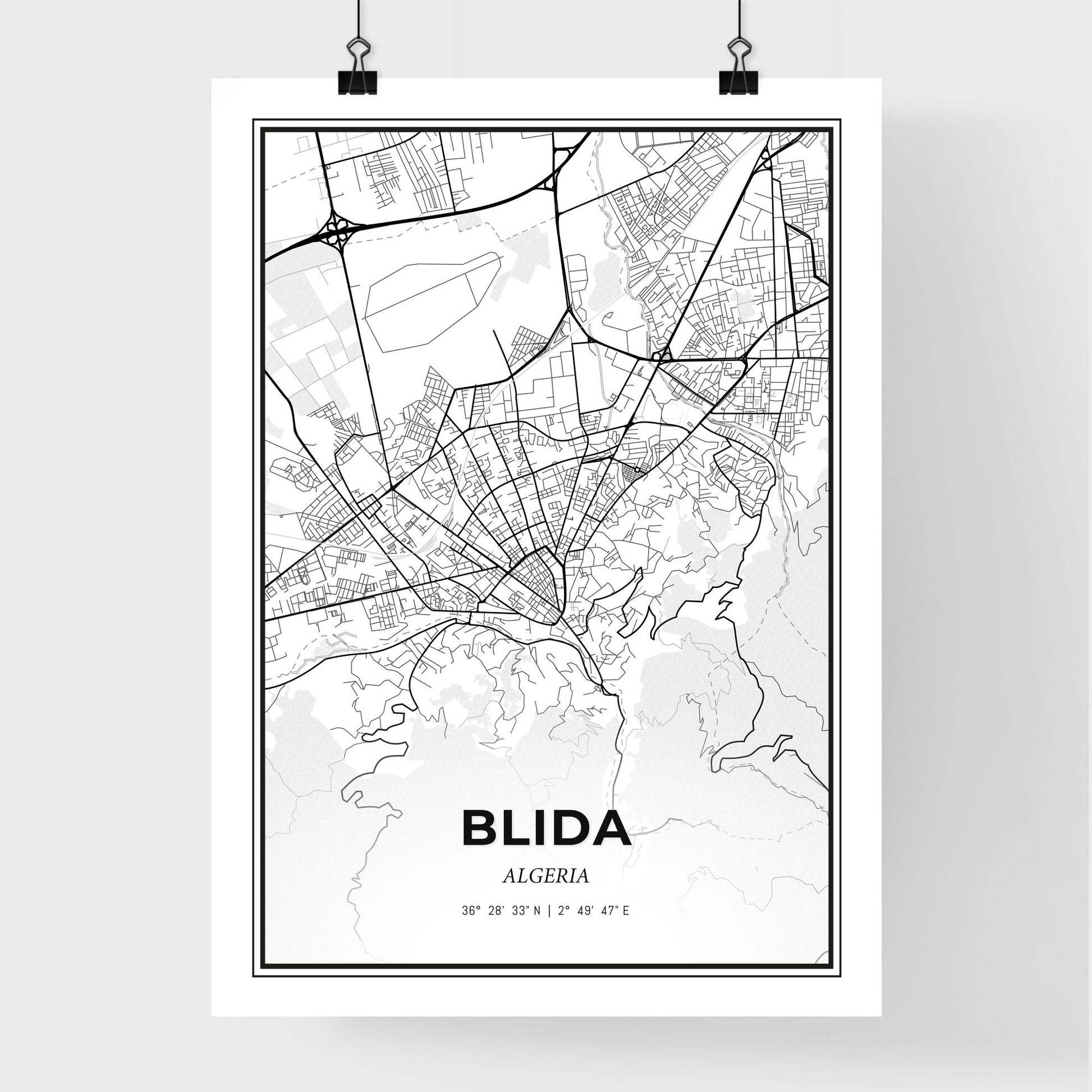 Blida Algeria - Premium City Map Poster