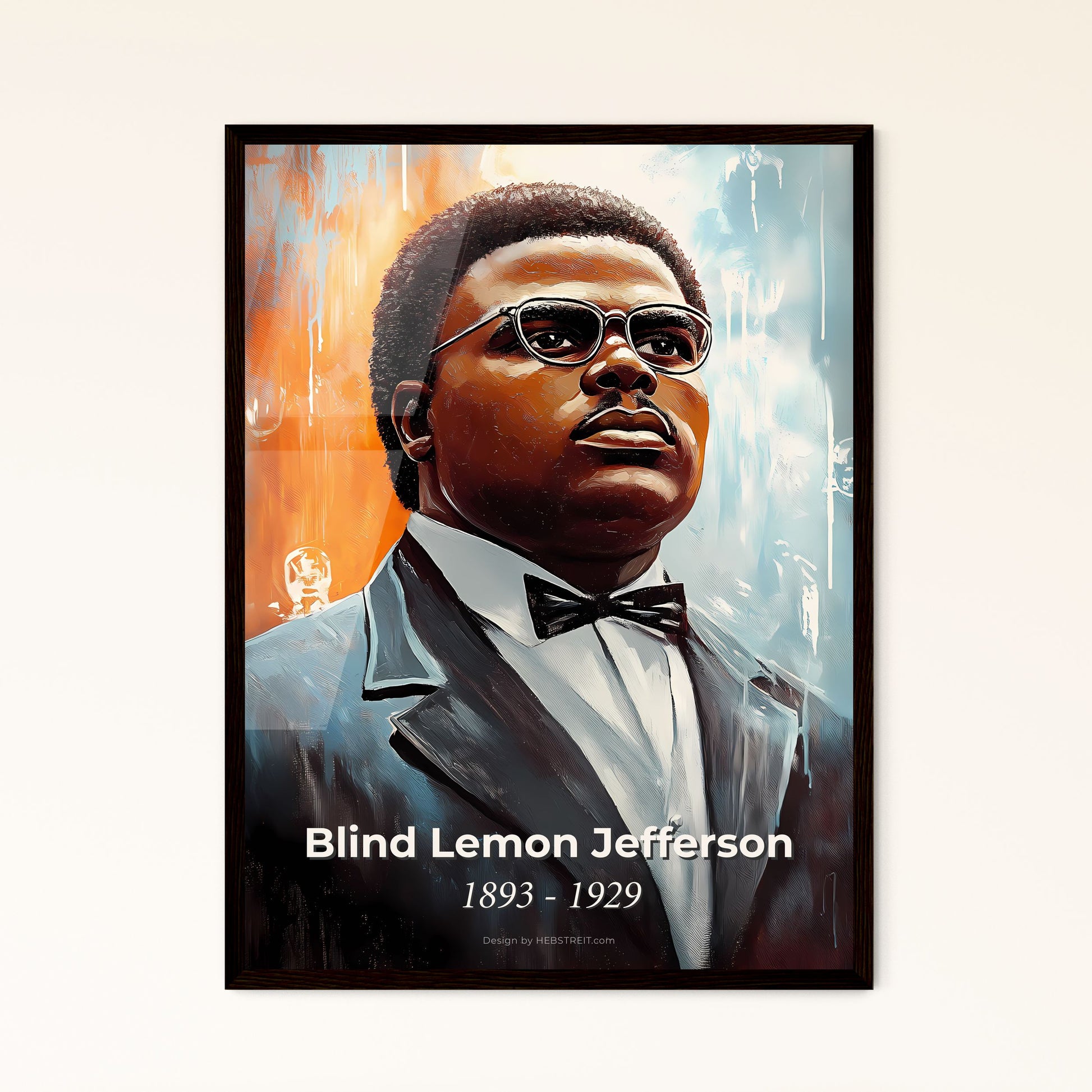 Portrait of Blind Lemon Jefferson Framed Print