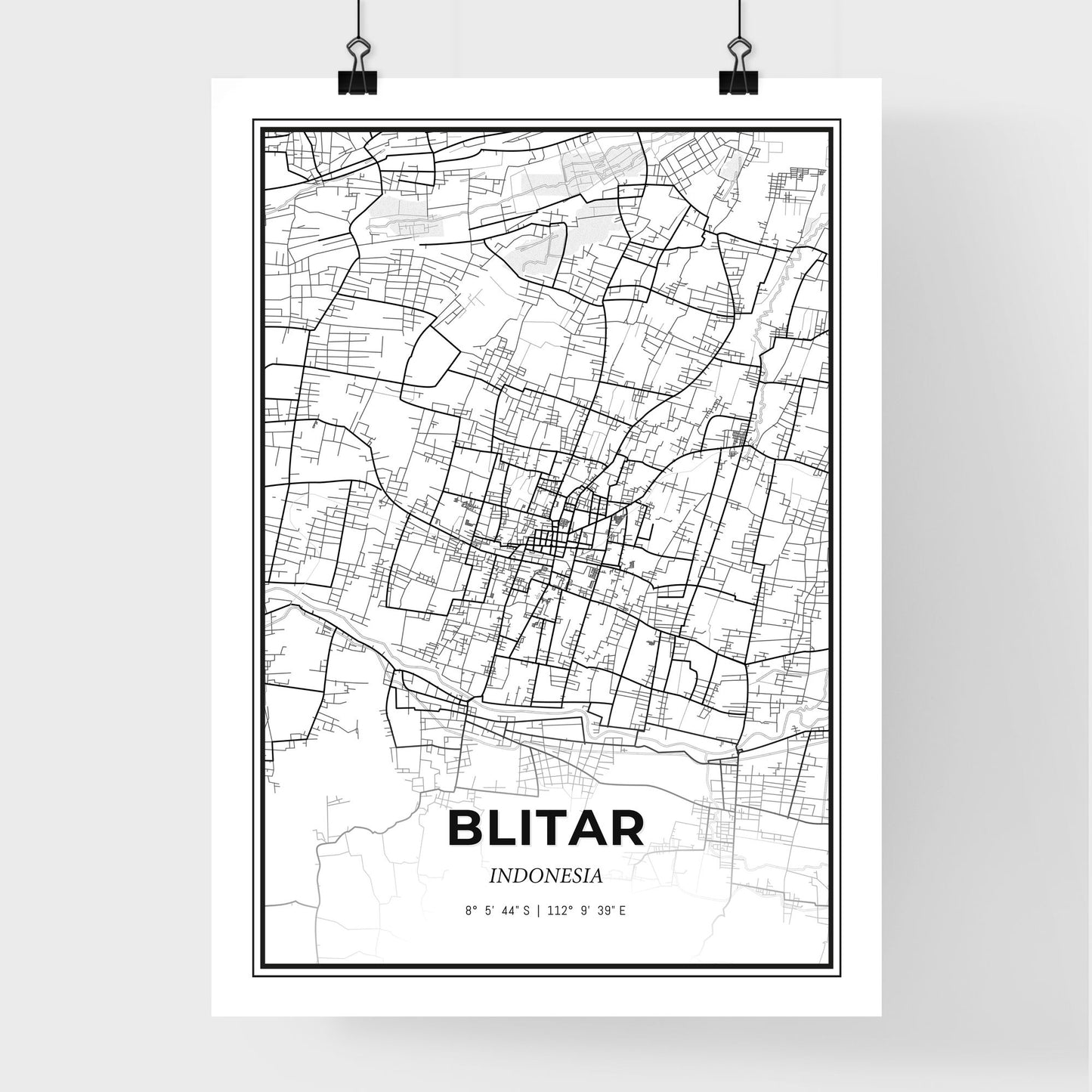 Blitar Indonesia - Premium City Map Poster