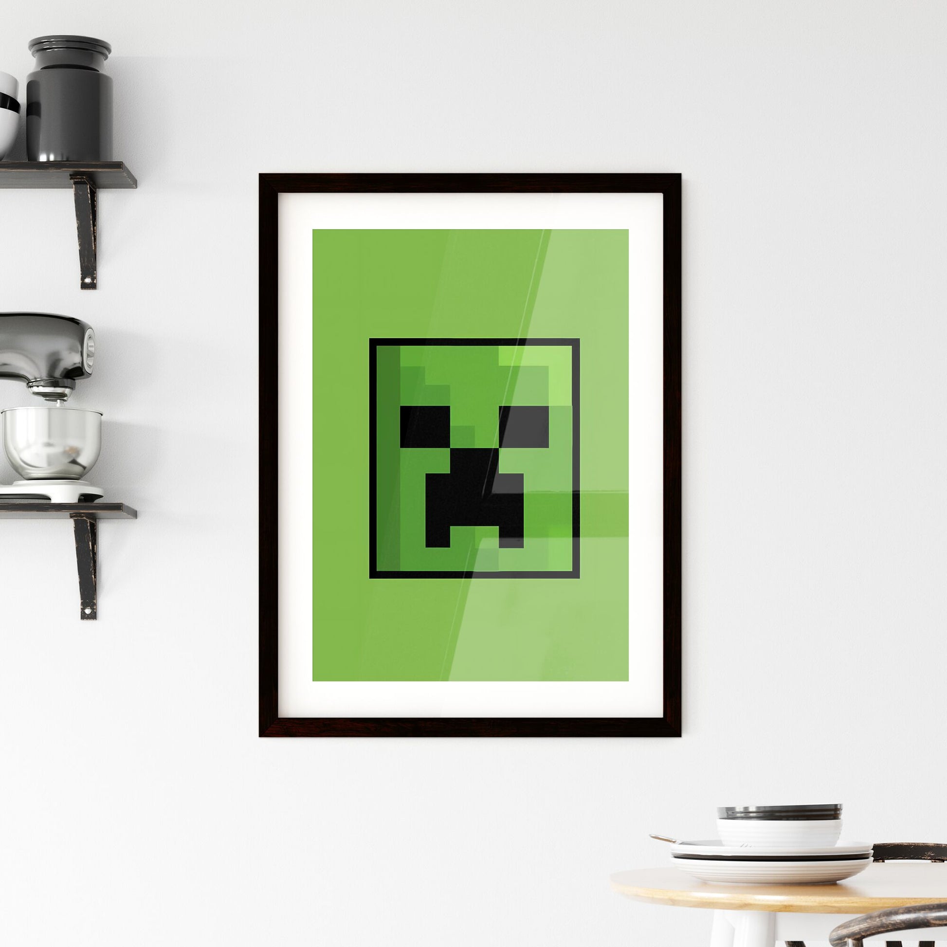 Block School Pixel T-shirt Logo: Minecraft, New York School, Gadgetpunk, Future Tech, Chromatic, Animated GIFs, Creepypasta, Text-Based, Green Background Square Default Title
