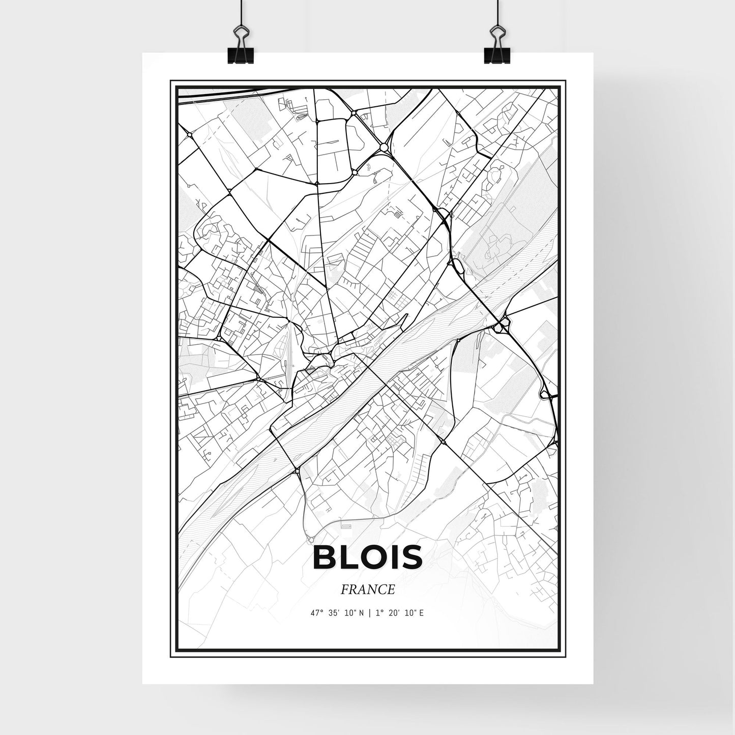 Blois France - Premium City Map Poster