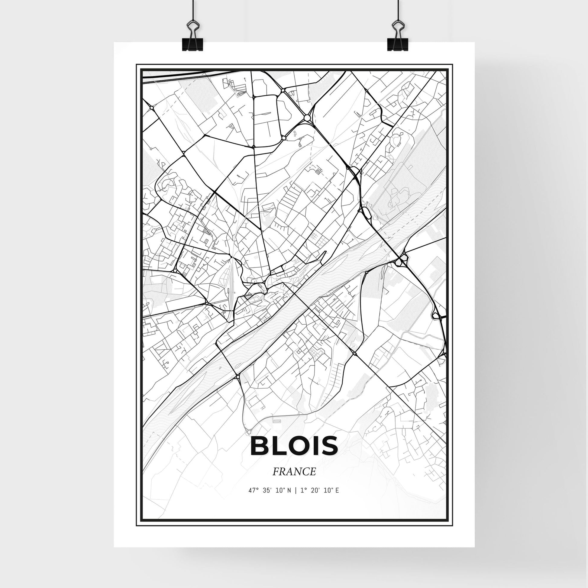 Blois France - Premium City Map Poster