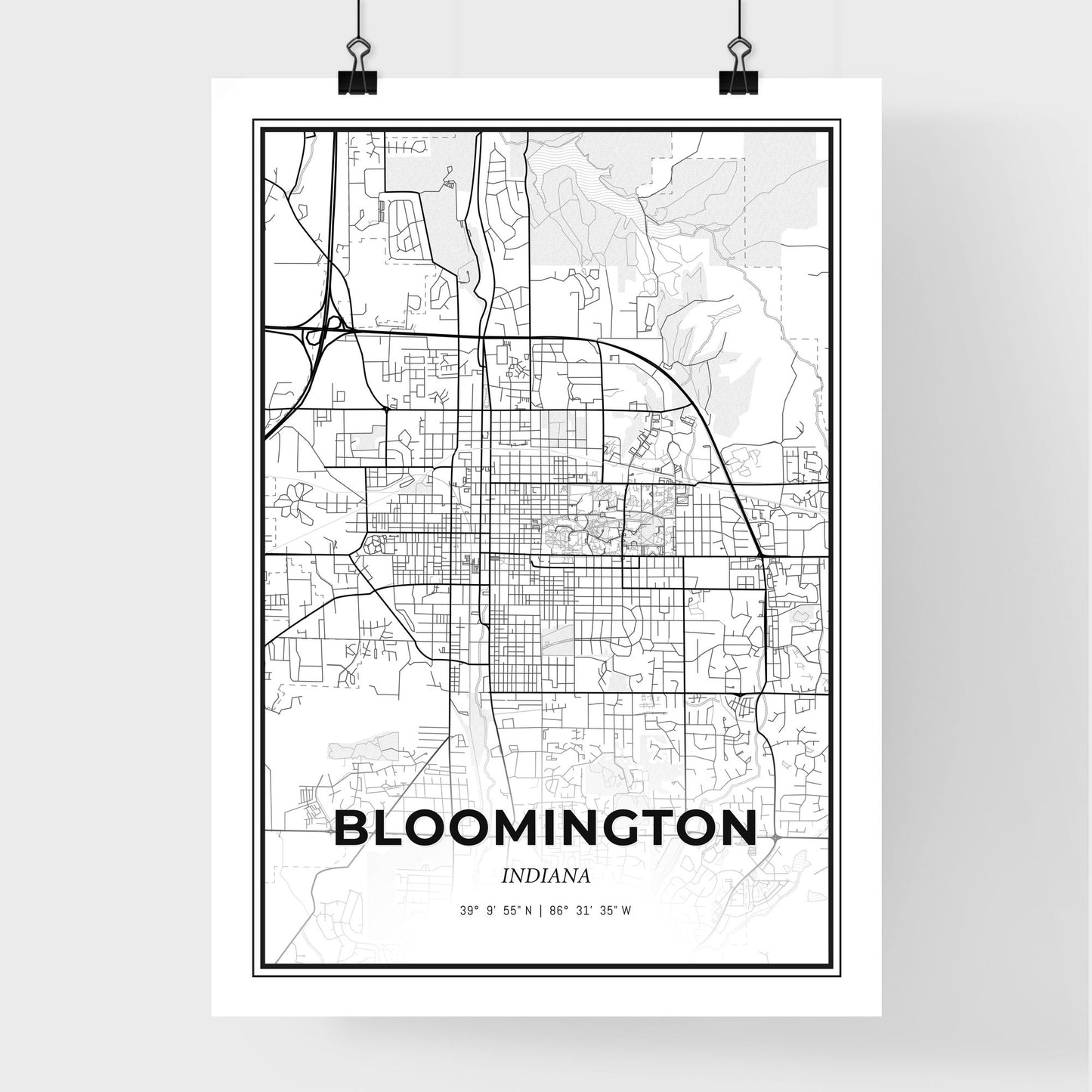 Bloomington Indiana - Premium City Map Poster