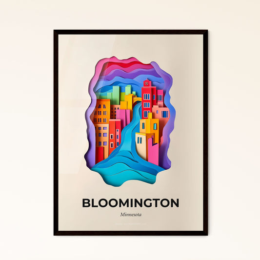 Vivid Bloomington, Minnesota - a colorful city with a waterfall in the middle