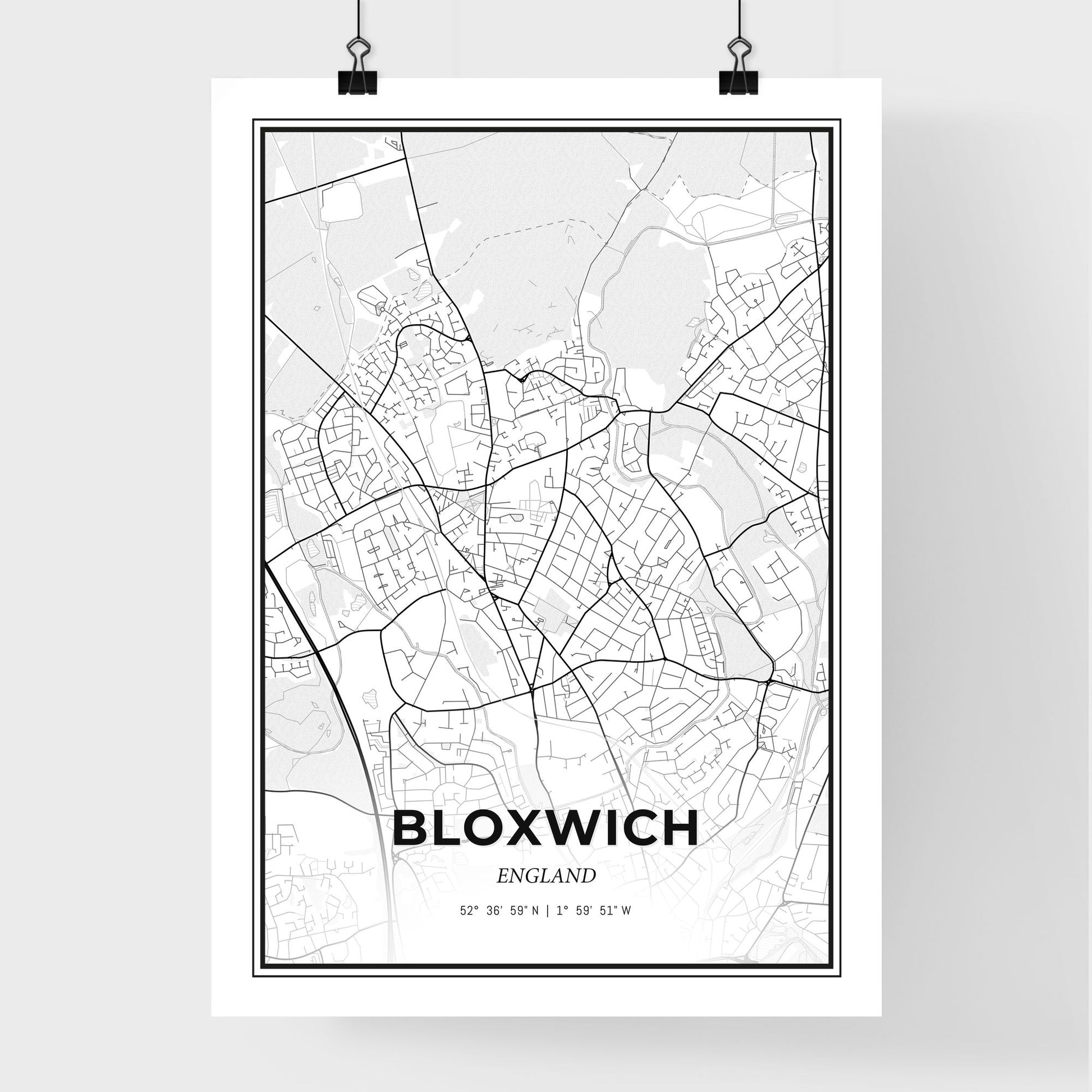 Bloxwich England - Premium City Map Poster