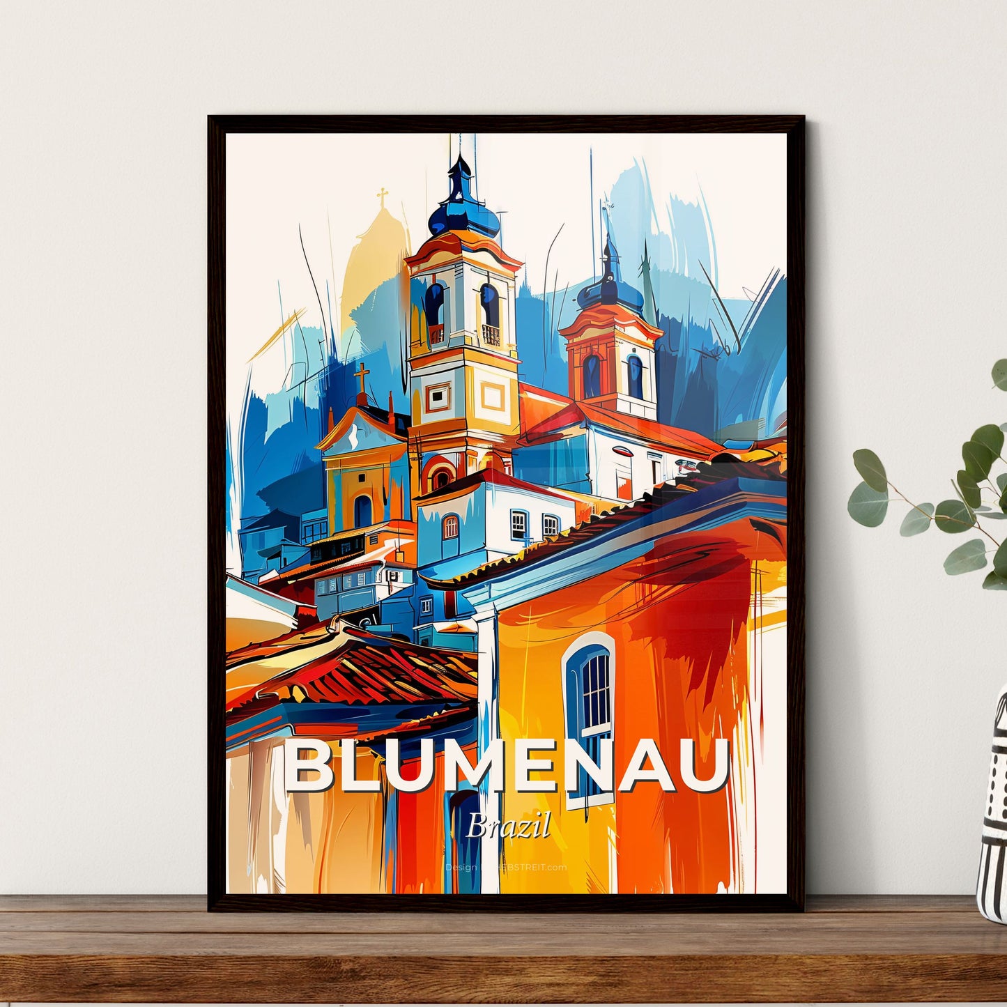 Vibrant Blumenau, Brazil - A Colorful Building With A Tower