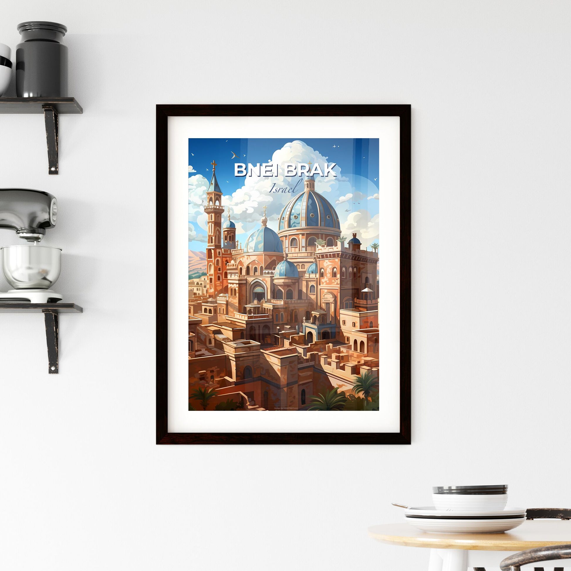 Bnei Brak Israel City Skyline Painting Towers Domes Art Default Title